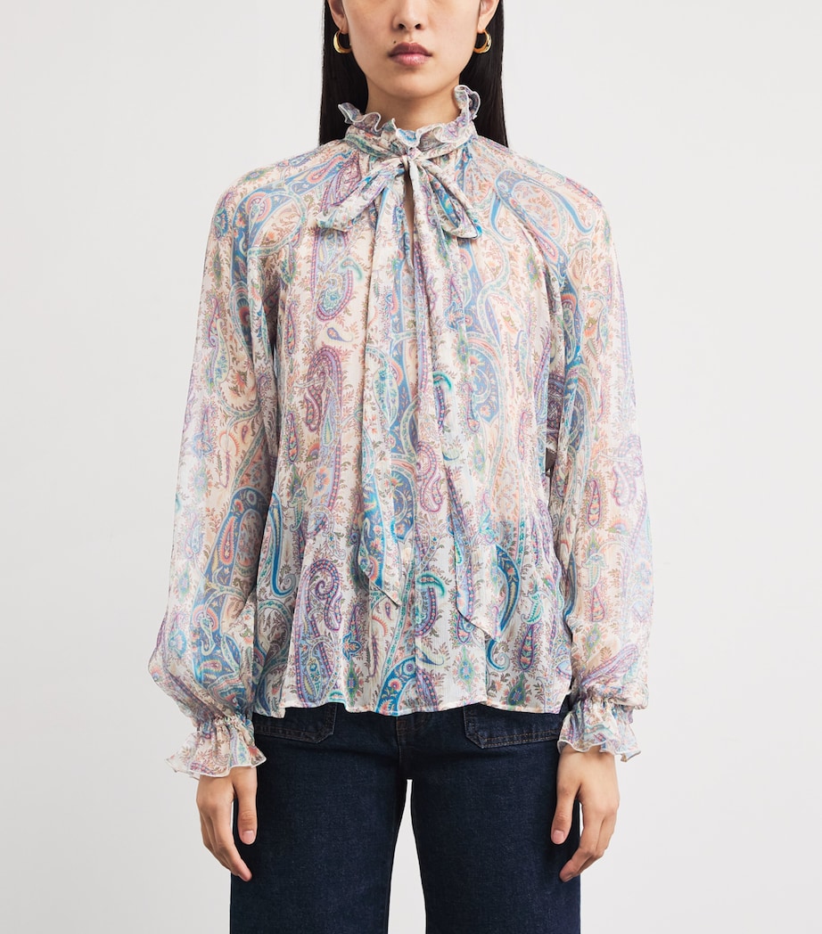 Silk Paisley Blouse X0804 Image 3