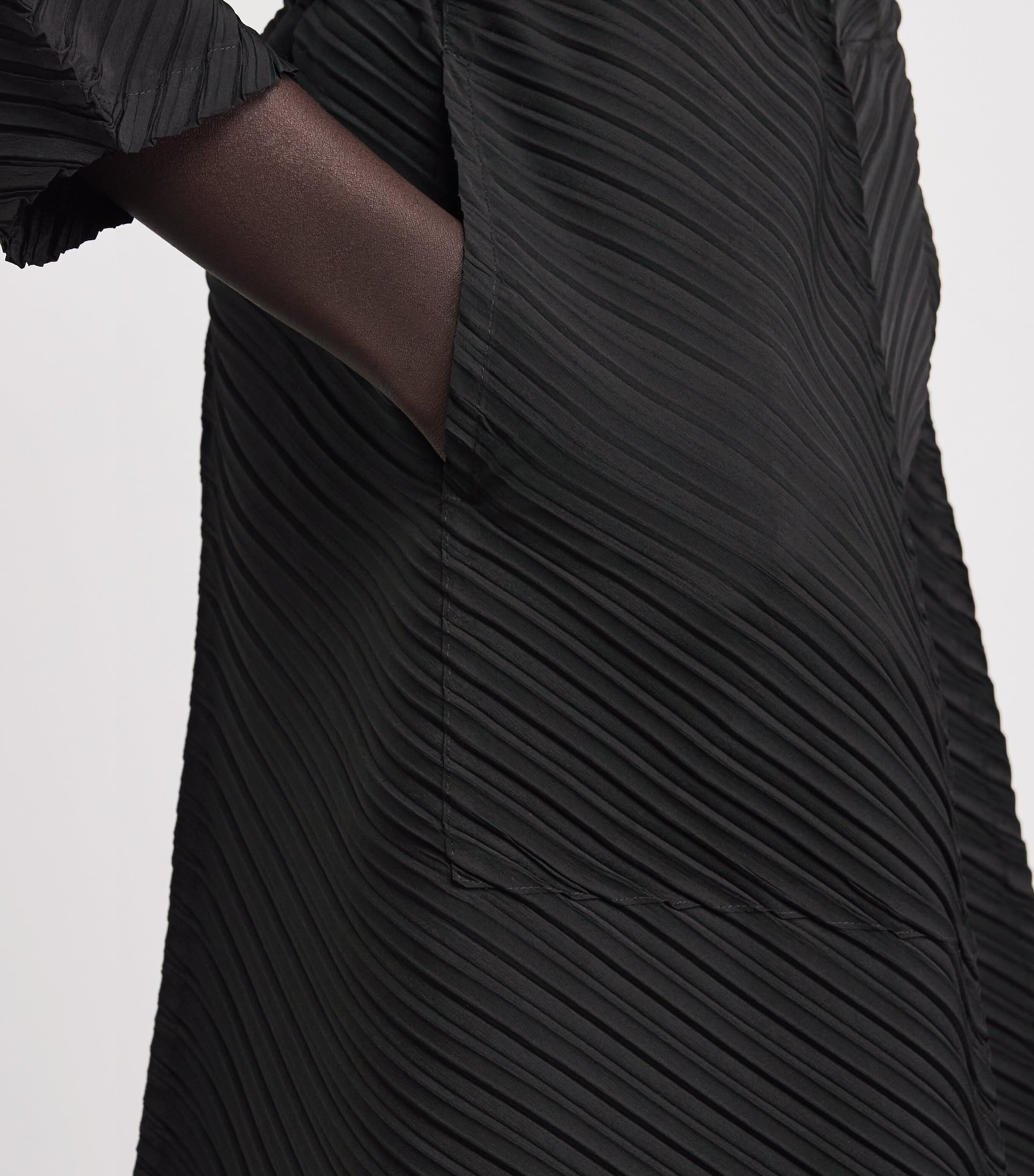 Issey Miyake Womens Plaster Pleats Cropped Trousers Black Image 6