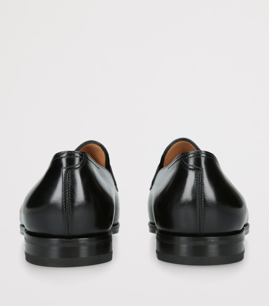 Croc-Embossed Leather Lopez Loafers BLACK Image 2