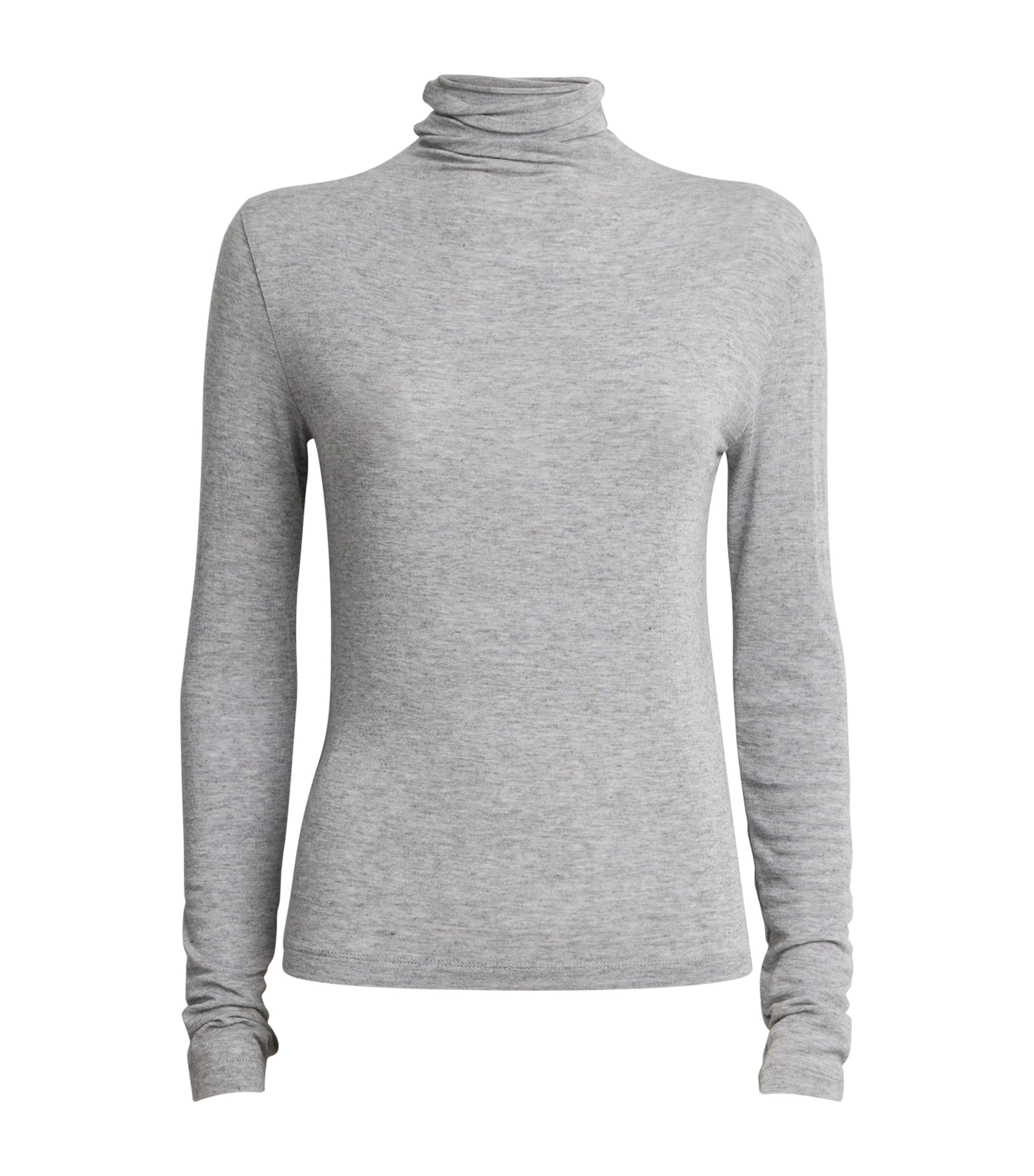 Shop Le 17 Septembre Wool Rollneck Sweater In Grey