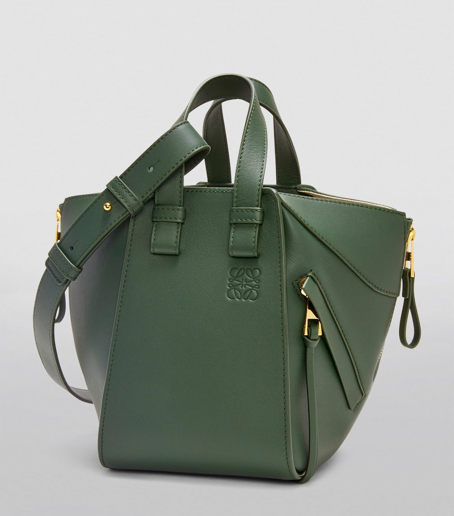 Leather Hammock Top-Handle Bag BOTTLE GREEN Image 5