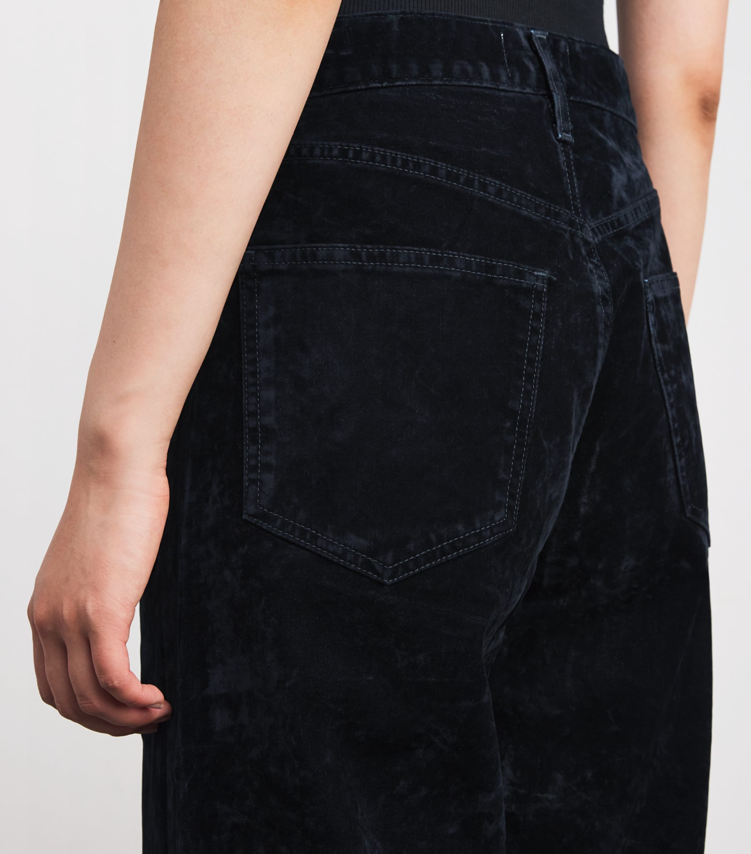 Cotton-Blend Velvet Low Curve Jeans BLU CRSH CRCKLD NAVY Image 6