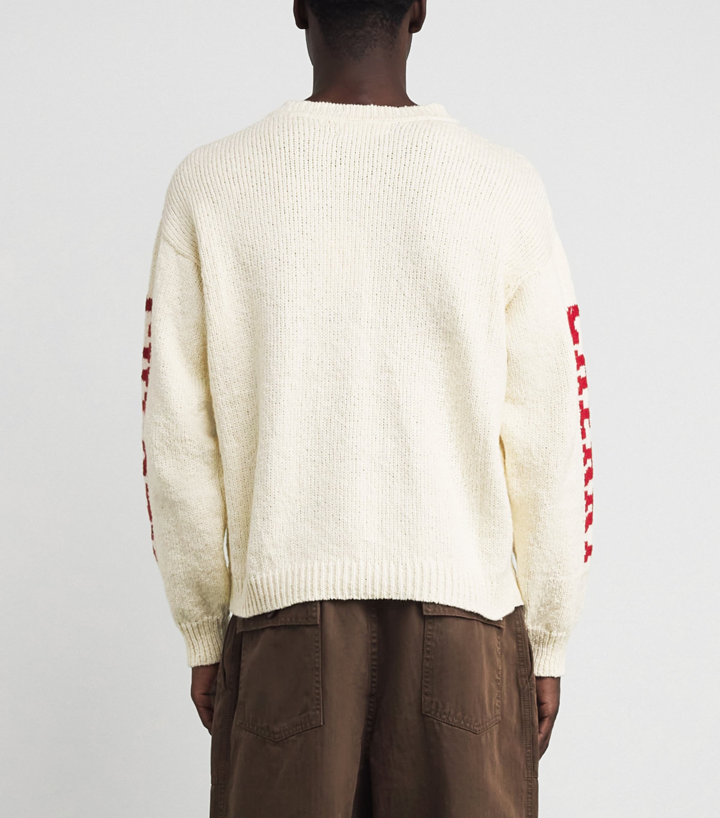 Cotton Intarsia Logo Sweater CREAM W/ RED Image 4