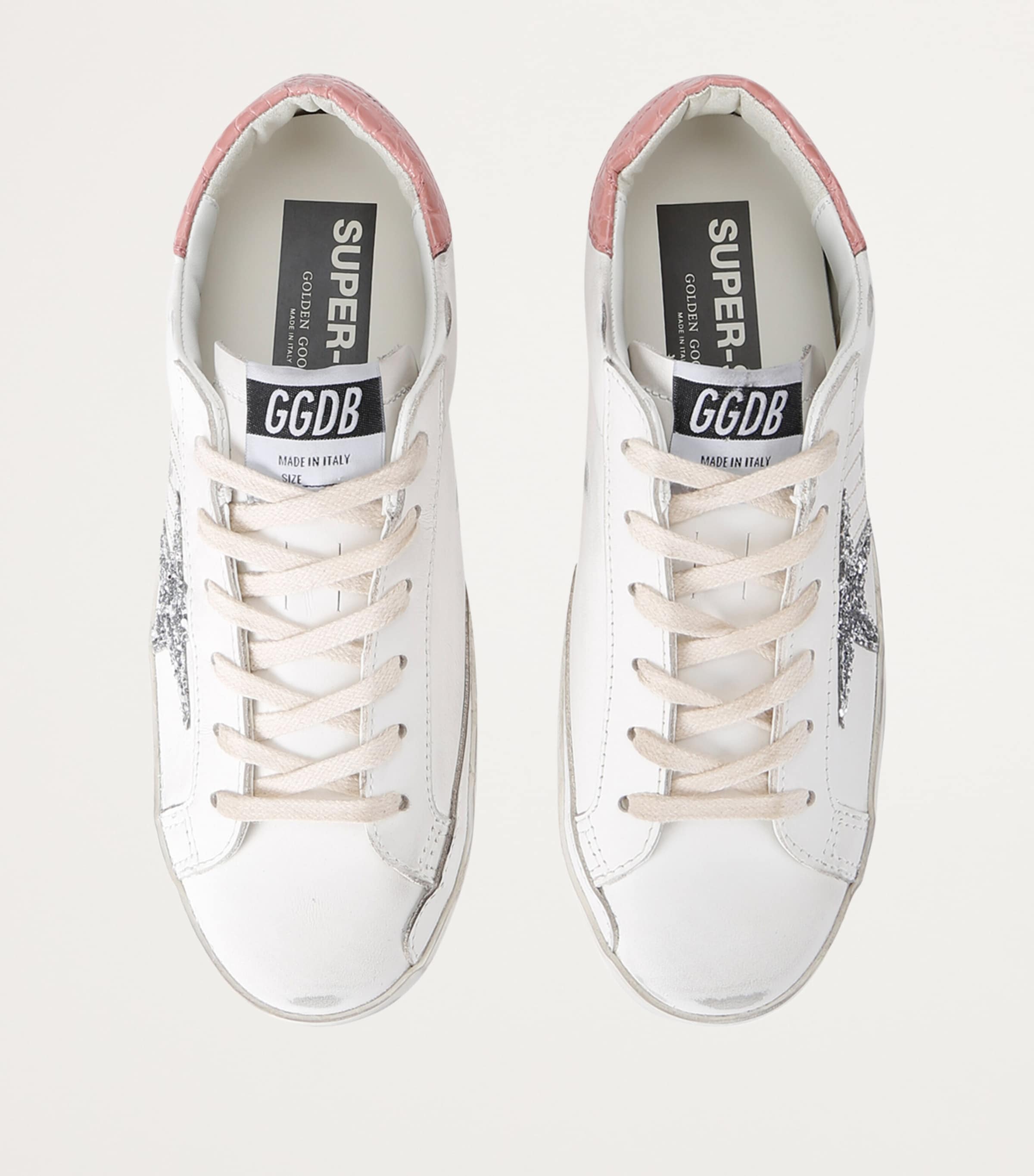 Golden Goose Leather Croc-Embossed Super-Star Sneakers