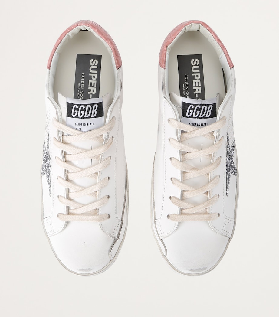 Leather Croc-Embossed Super-Star Sneakers PINK COMB Image 6