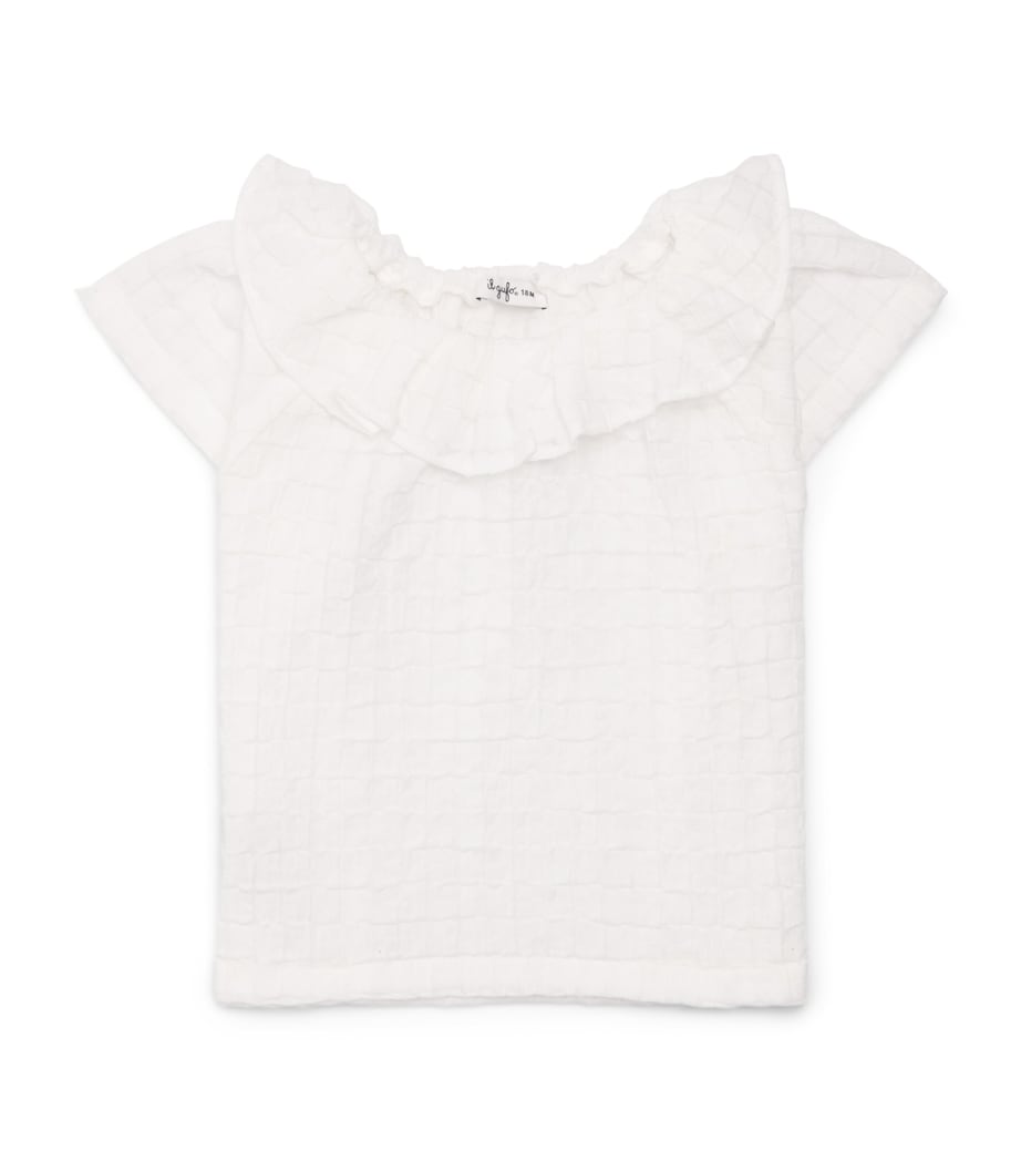 Il Gufo Cotton-Blend Muslin Top (12-36 Months) Milk Image 1