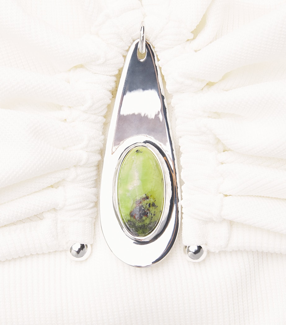Christopher Esber Womens Halterneck Pendant Maxi Dress White Image 6