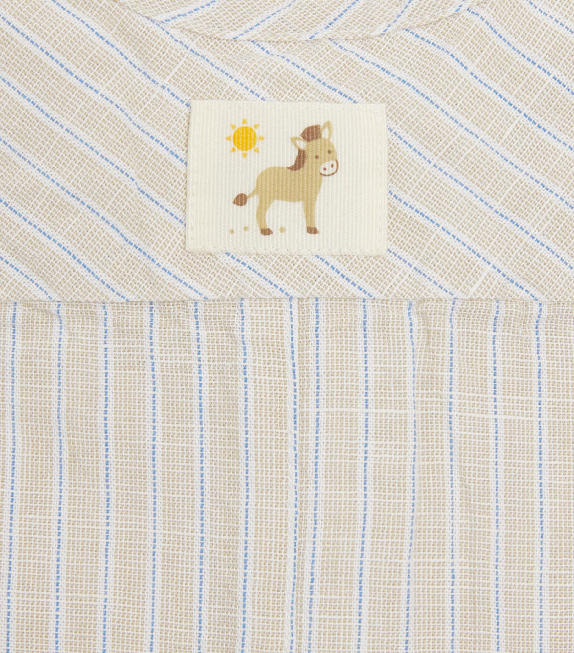 Purebaby Organic Cotton-Linen Stripe Playsuit (0-12 Months) Tacst Image 3