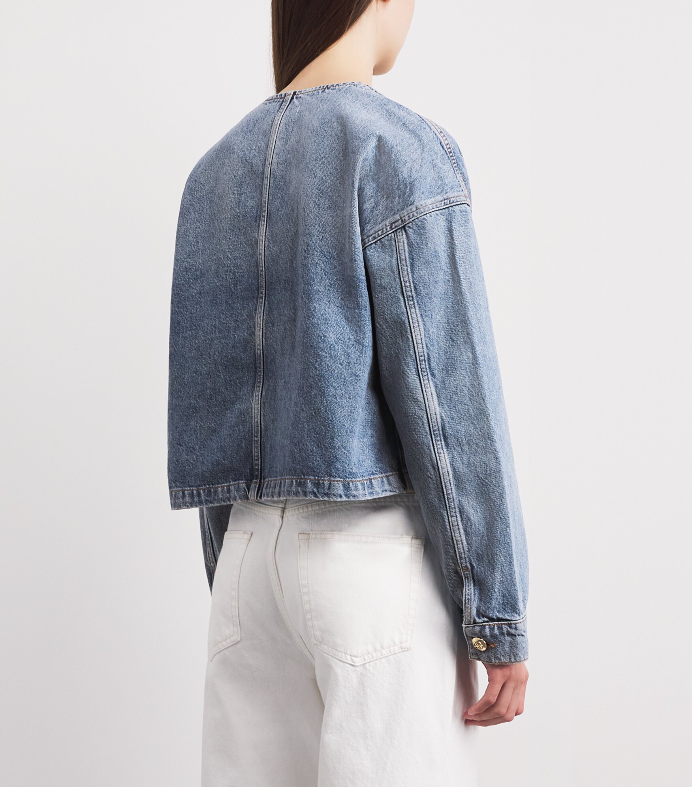 ANINE BING Womens Blanche Denim Jacket Caspian Blue Image 5