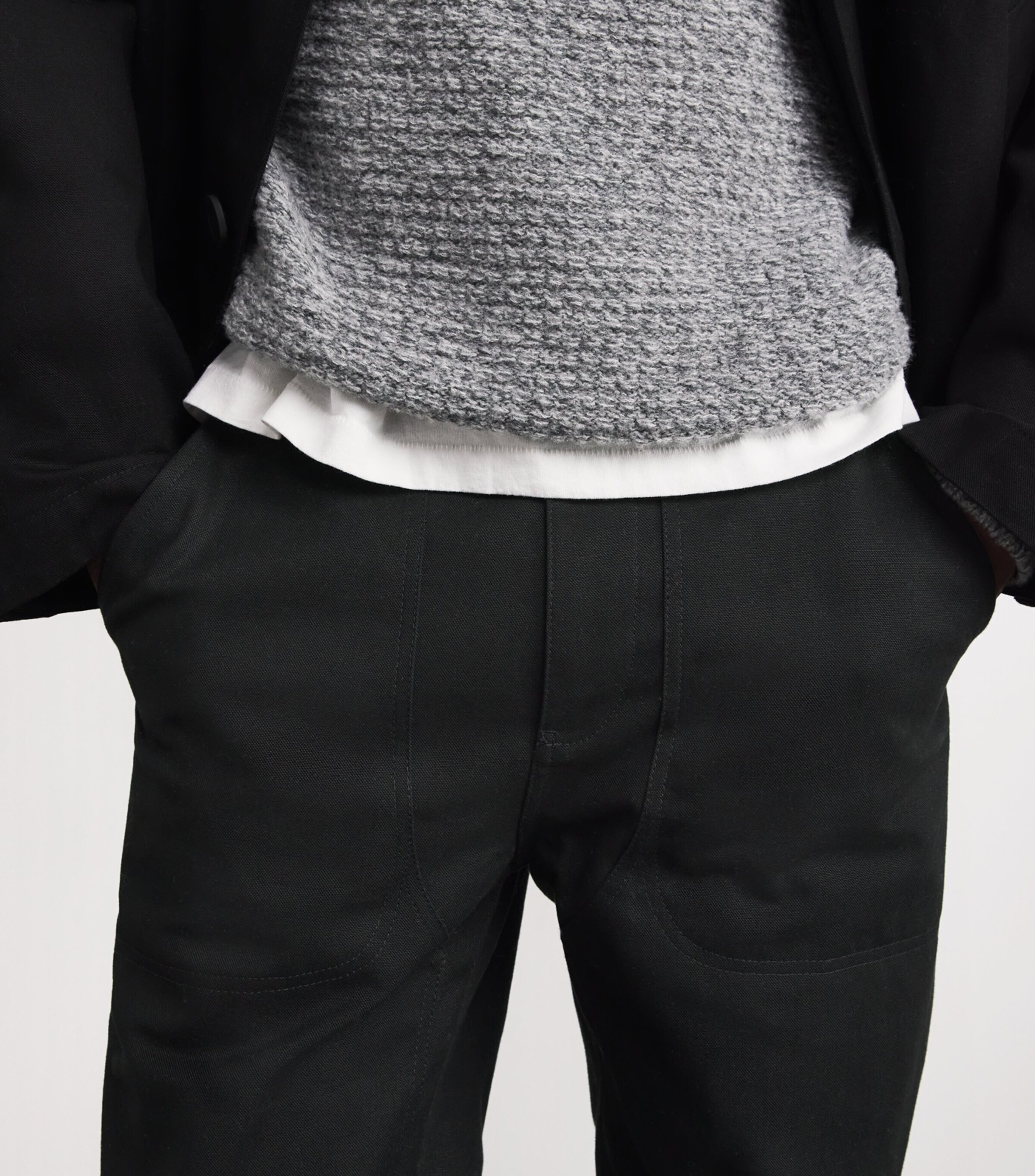 x Aaron Levine Cotton Canvas Denver Cargo Trousers BLACK Image 6