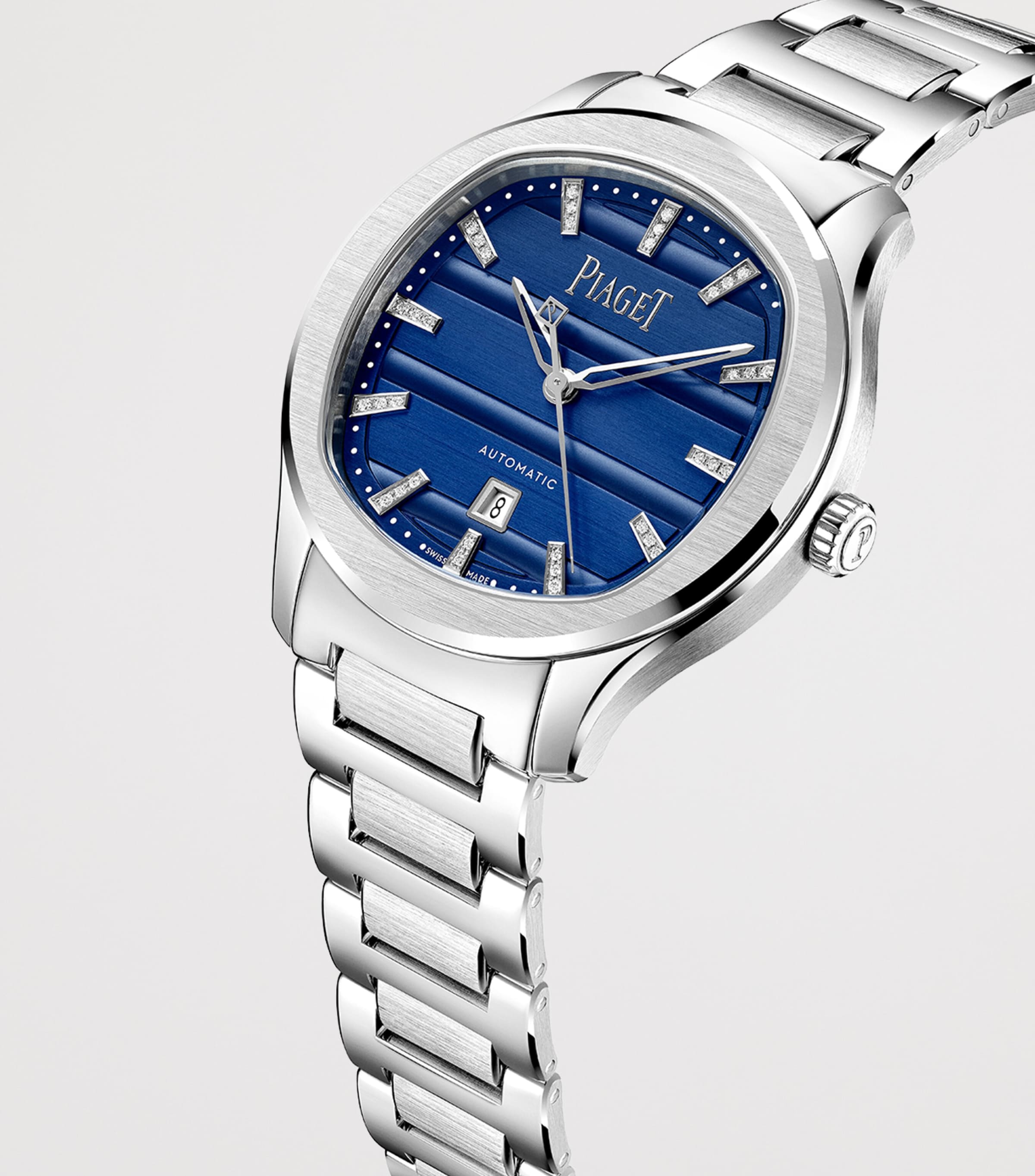 Piaget Stainless Steel and Diamond Polo Date Watch 36mm Silver Image 3