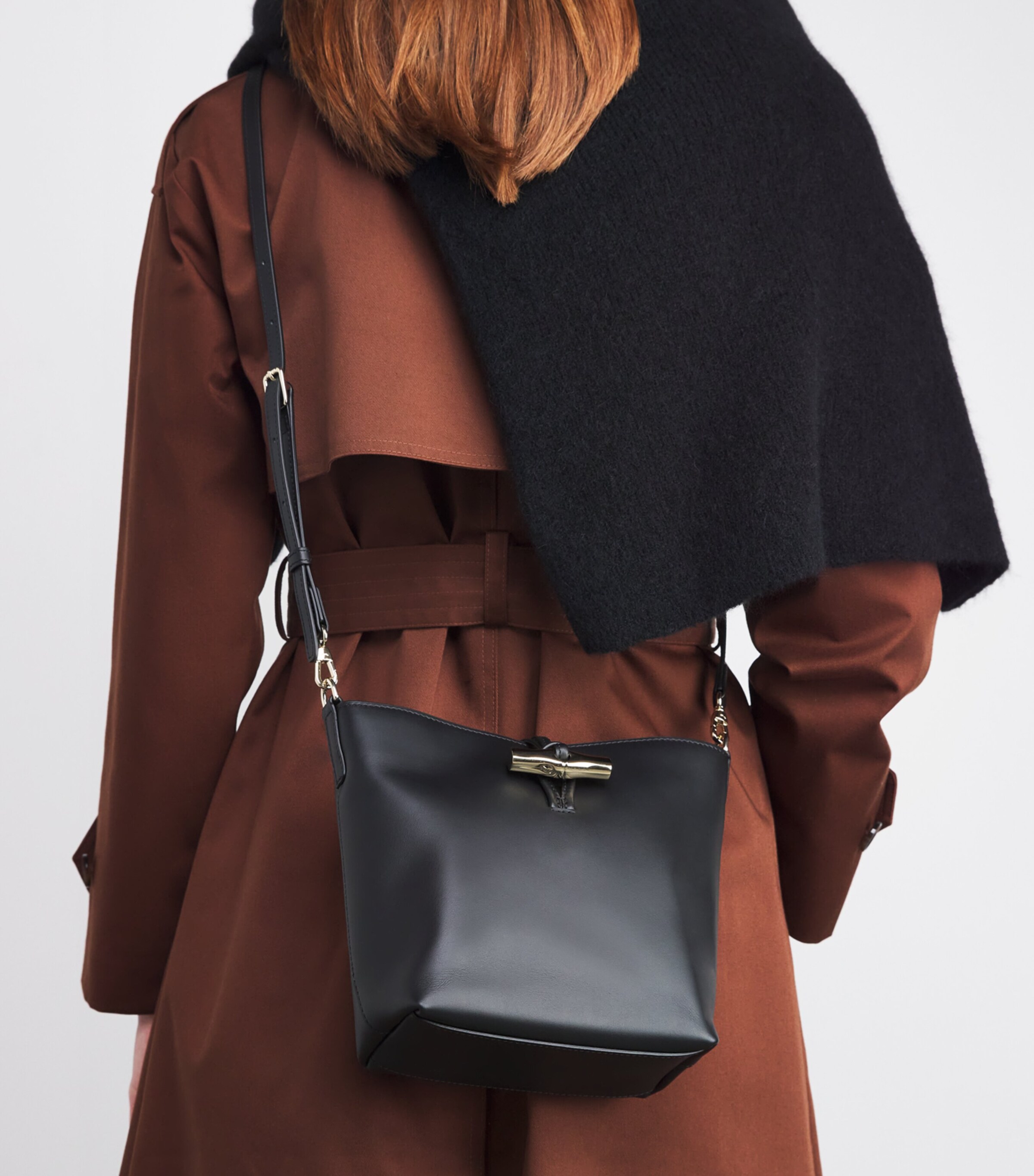 Longchamp Extra-Small Leather Le Roseau Cross-Body Bag Black Image 5