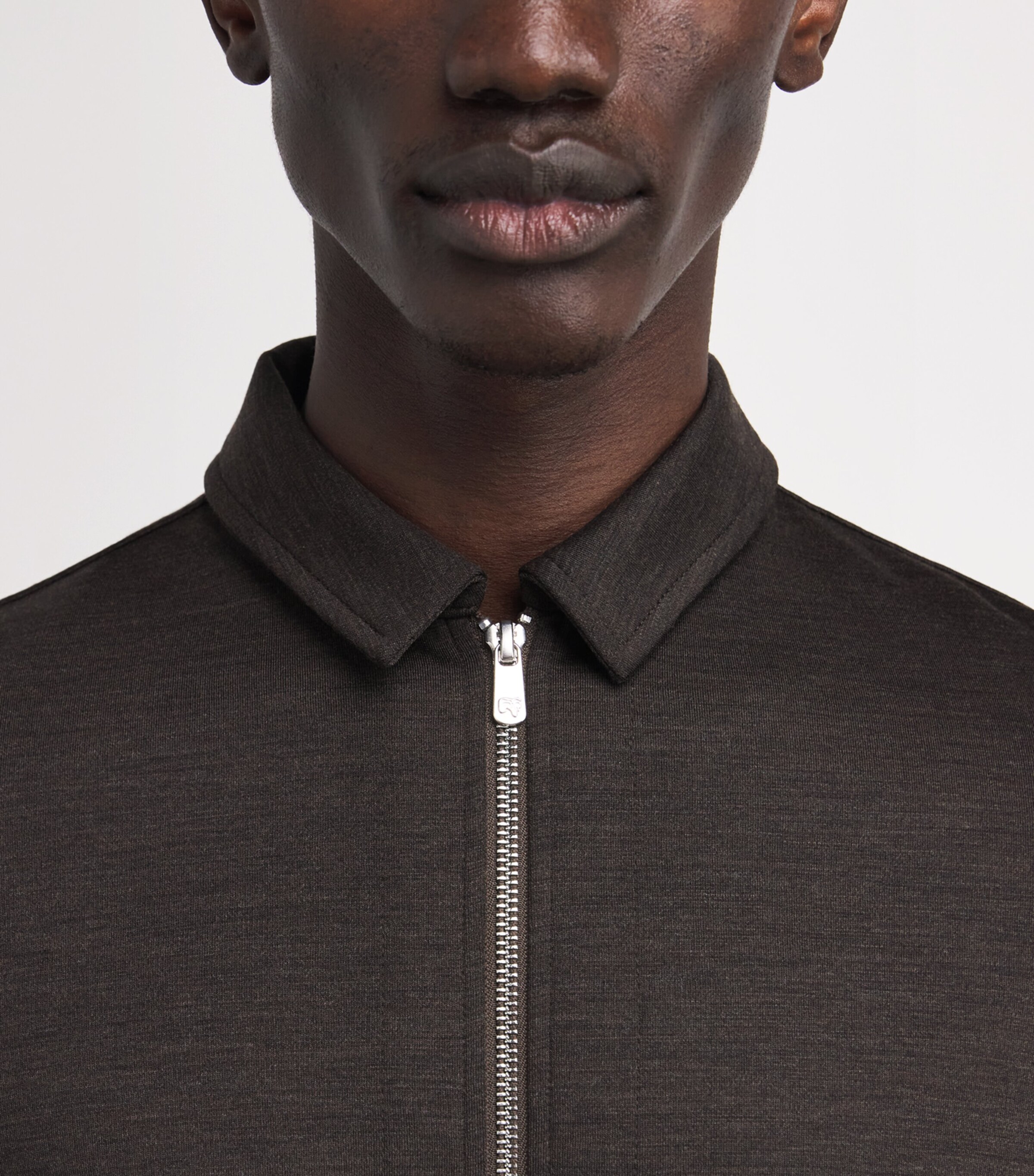 Marco Pescarolo Mens Wool-Cashmere-Blend Zip-Up Overshirt Brown Image 6