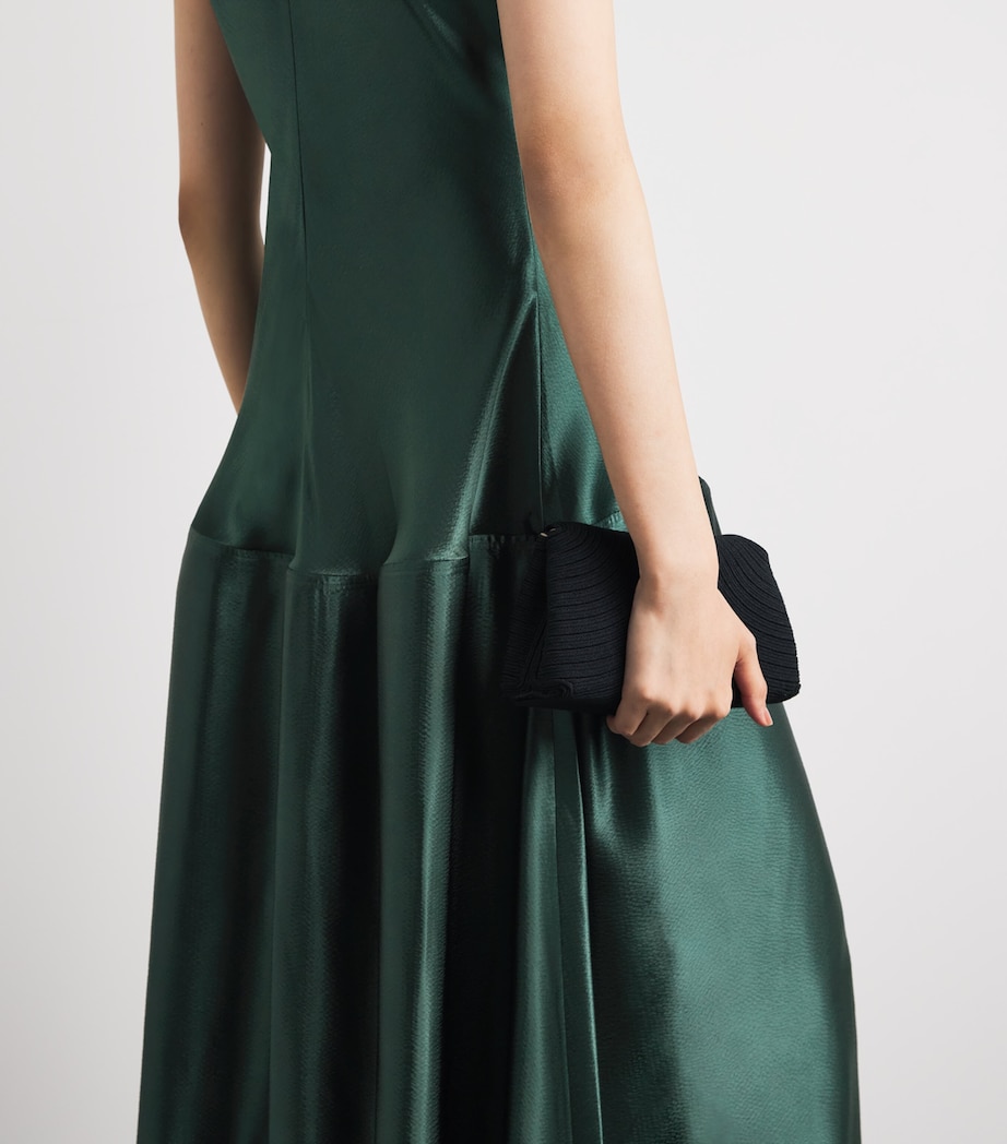 FFORME Womens Satin Akriti Maxi Dress Evergreen Image 5