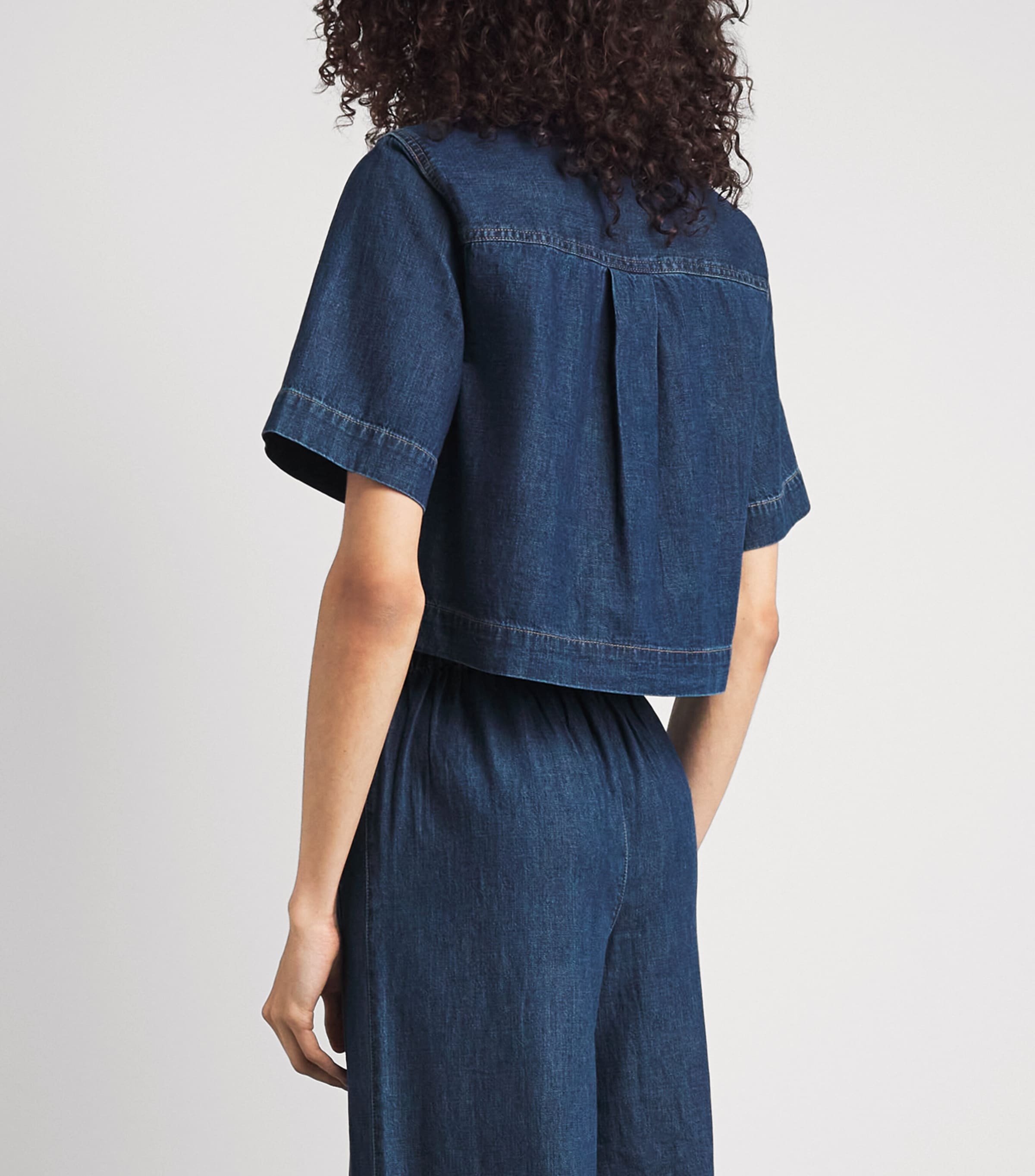 Veronica Beard Womens Chambray Spruce Shirt Starry Night Image 5