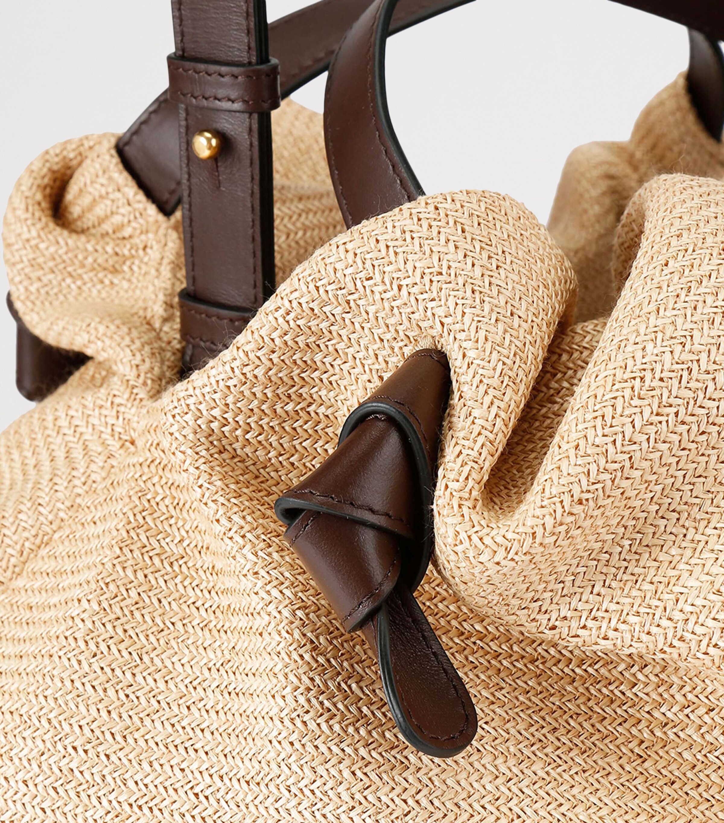 NEOUS Raffia Taurus Dumpling Top-Handle Bag Mid Brown Image 4