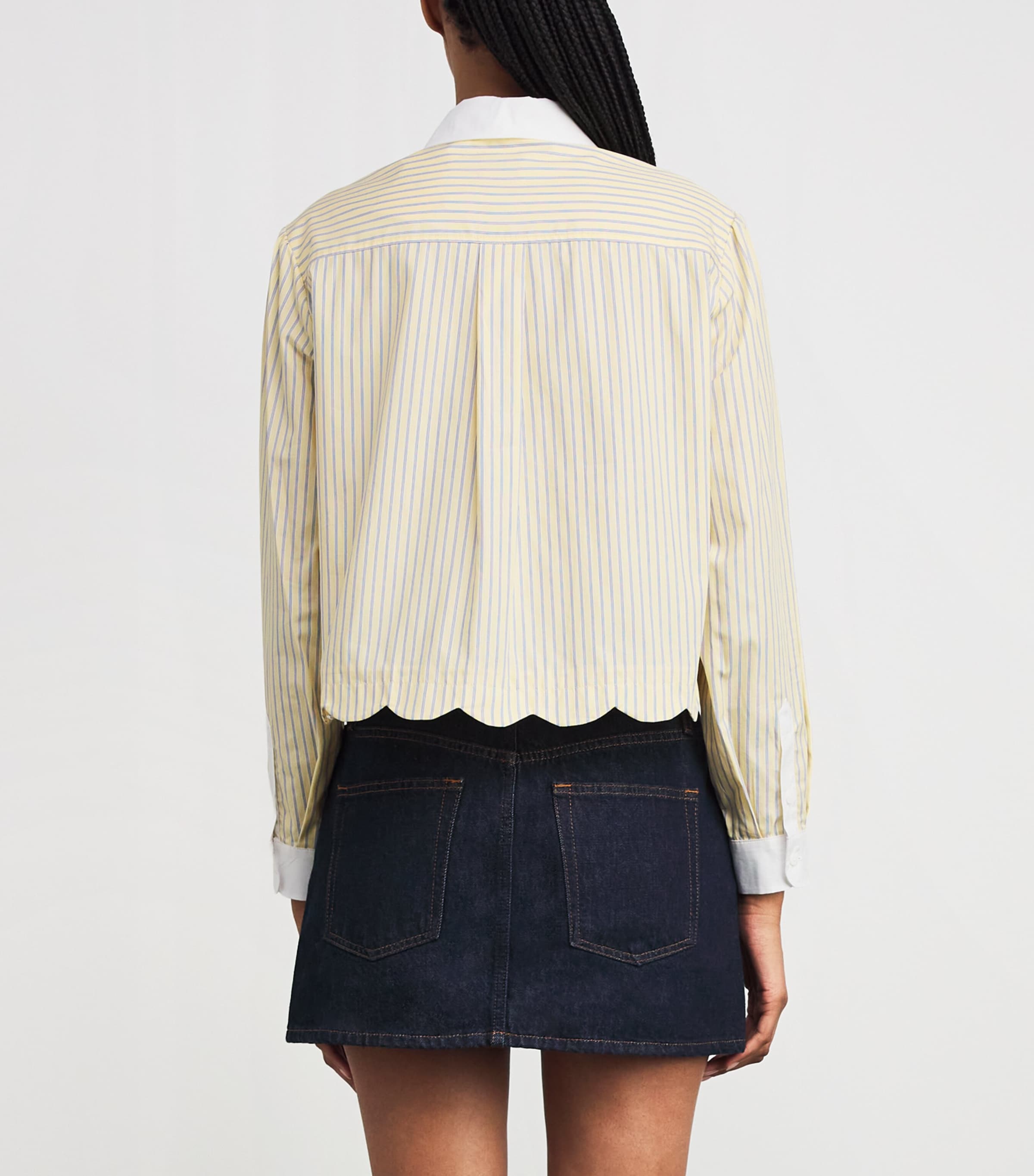 Claudie Pierlot Womens Scalloped Stripe Shirt Multicolored Image 4