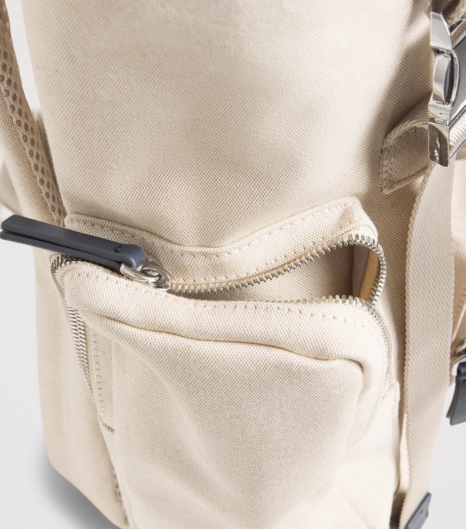 Cotton-Blend Canvas Backpack 347 LIGHT BEIGE Image 4