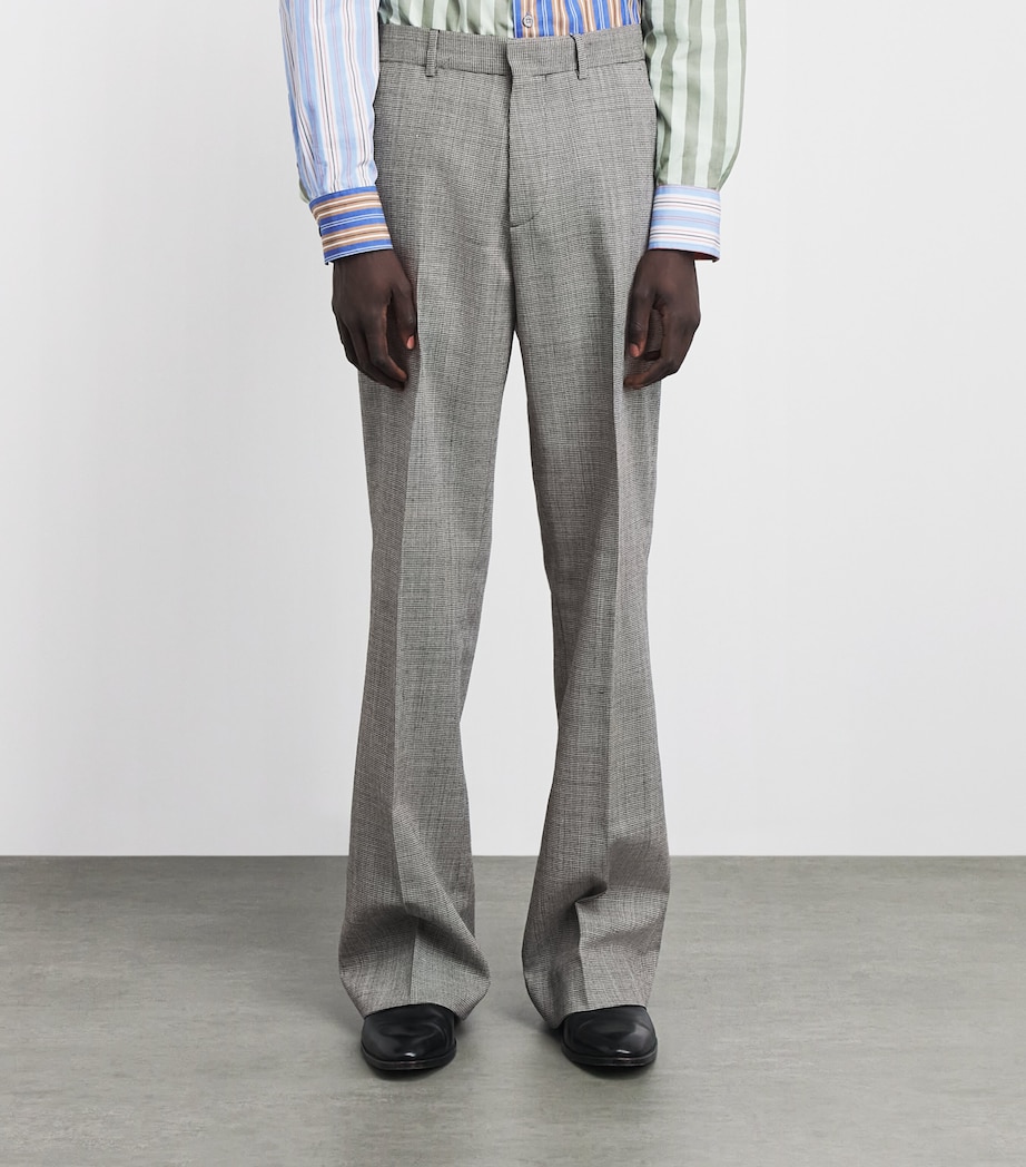 AMIRI Mens Houndstooth Bootcut Trousers Black Image 4