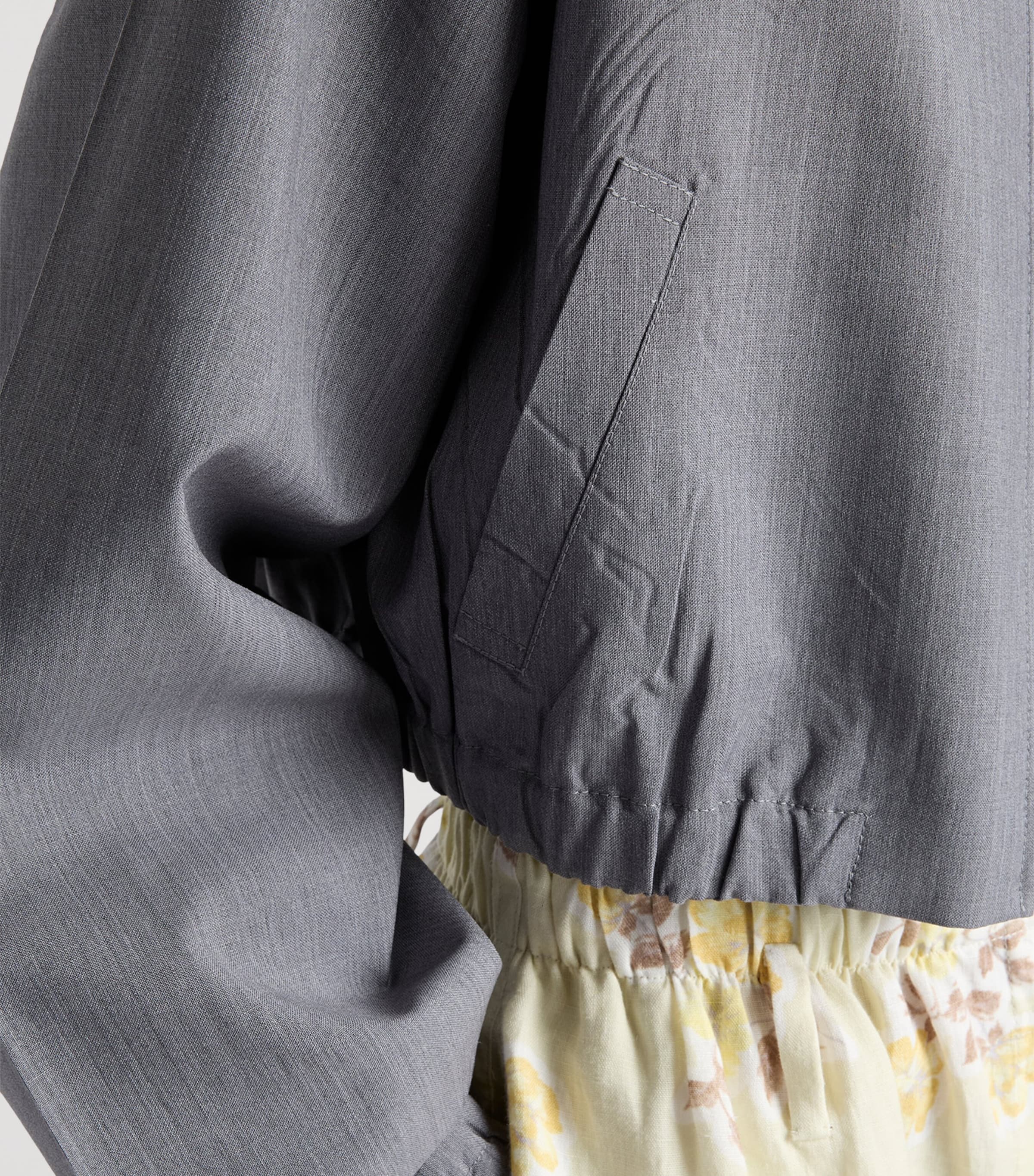 Prada Womens Wool-Mohair Tailored Jacket Grey Image 4