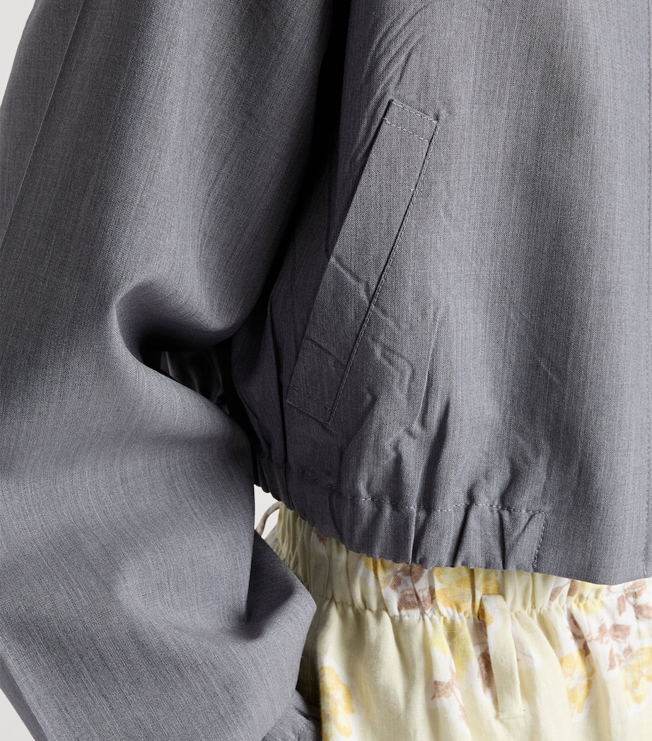 Prada Womens Wool-Mohair Tailored Jacket Grey Image 4