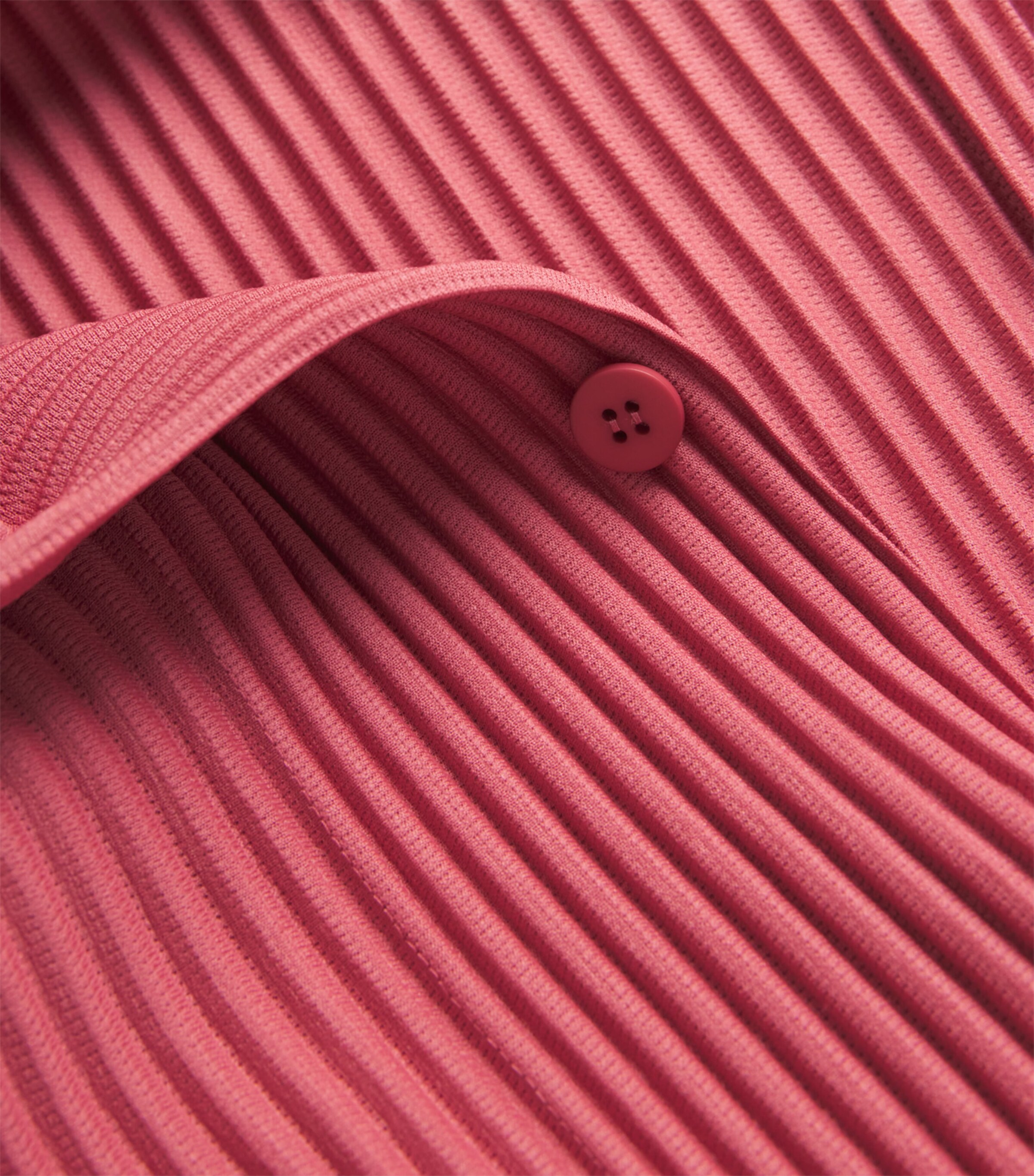 Homme Plissé Issey Miyake Mens Pleated Polo Shirt Dusky Red Image 4