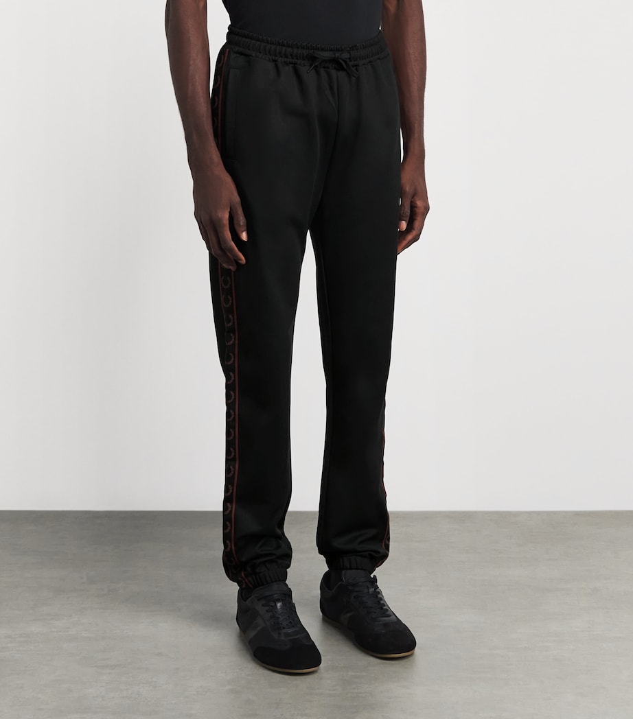 Fred Perry Mens Contrast Tape Wreath Sweatpants Black Image 4