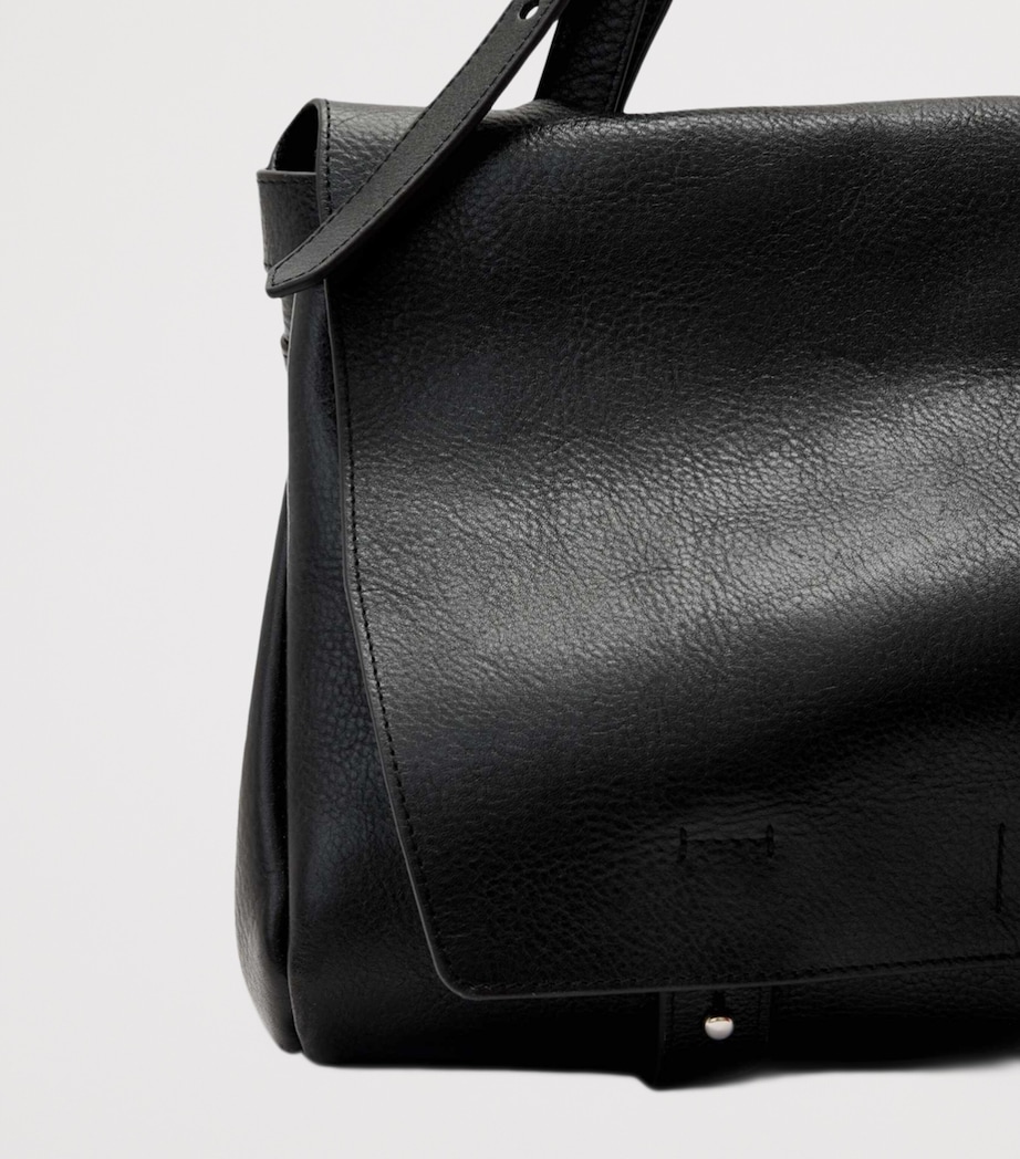 AllSaints Leather Joan Satchel Black Image 3