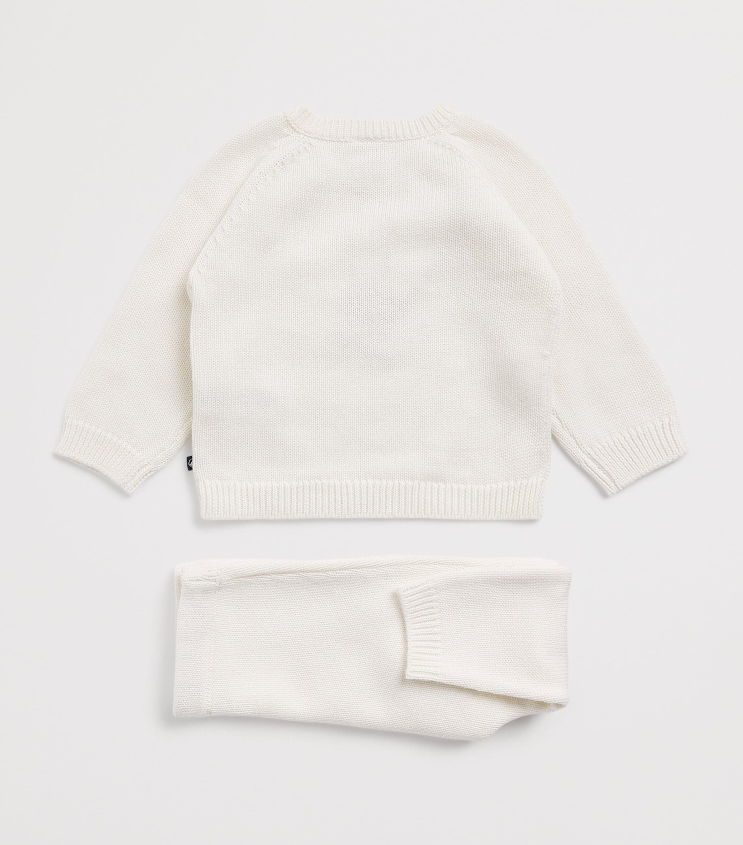 Wool-Cotton Sweater and Trousers Set (1-18 Months) MARSHMALLOW Image 2