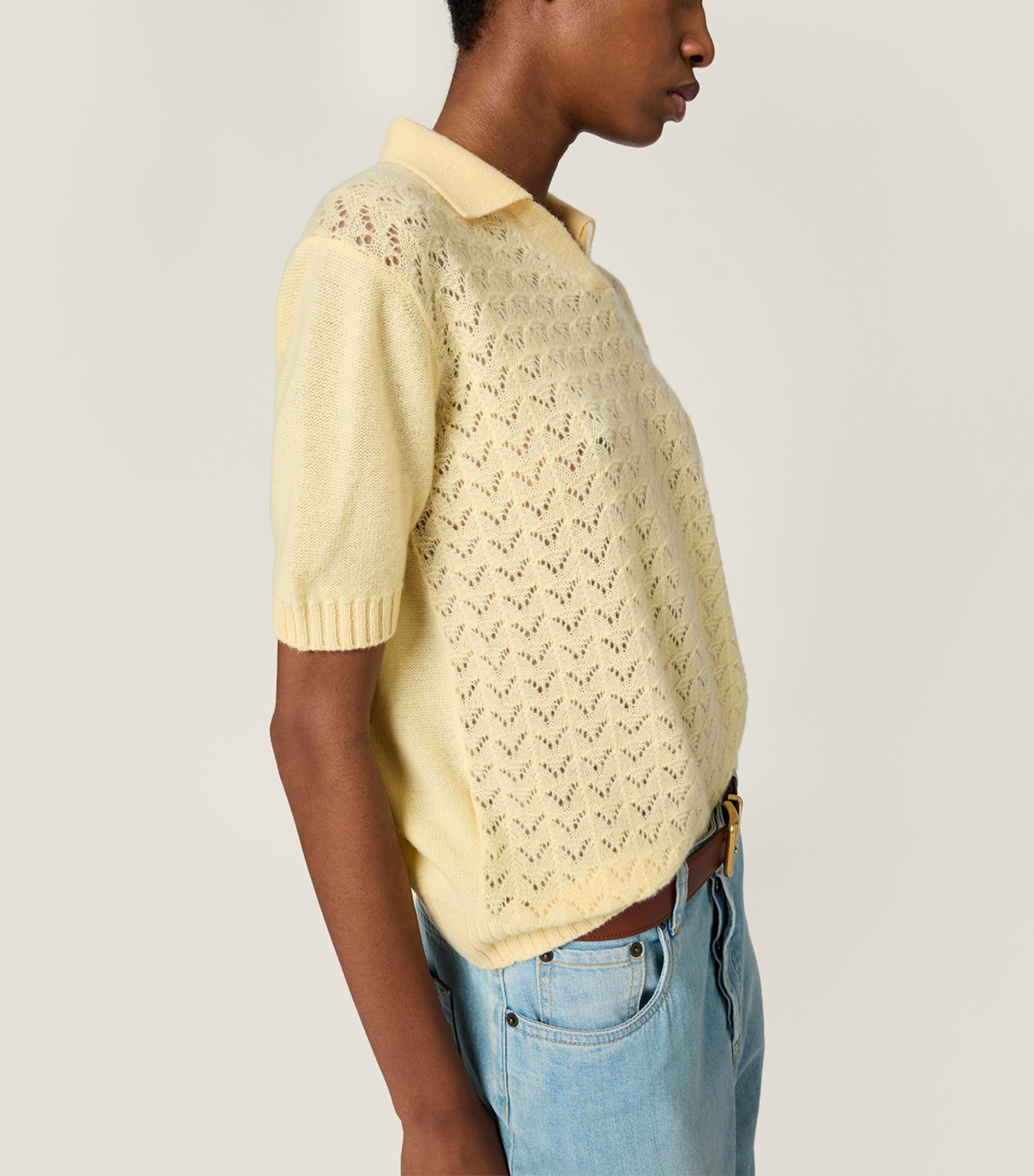 Miu Miu Womens Cashmere Polo Sweater Image 5