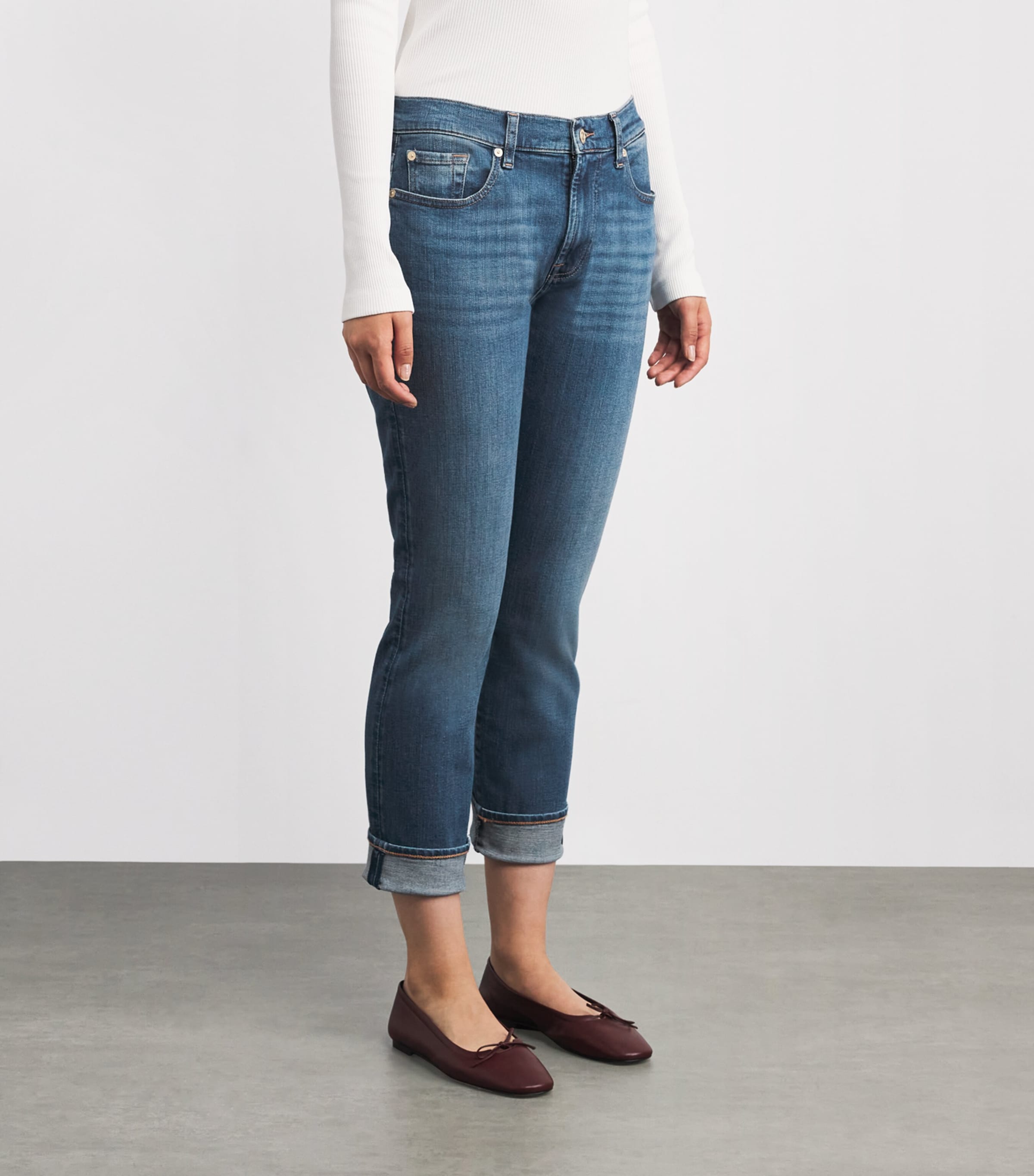 Cuffed Relaxed Skinny Jeans RETRO FADE WITH Image 3