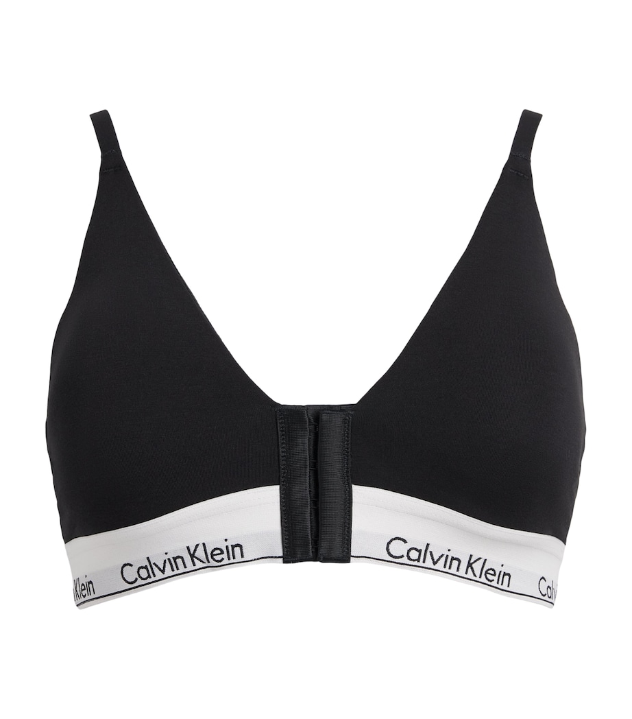 Calvin Klein Womens Cotton-Blend Icon Recovery Bra Black Image 1