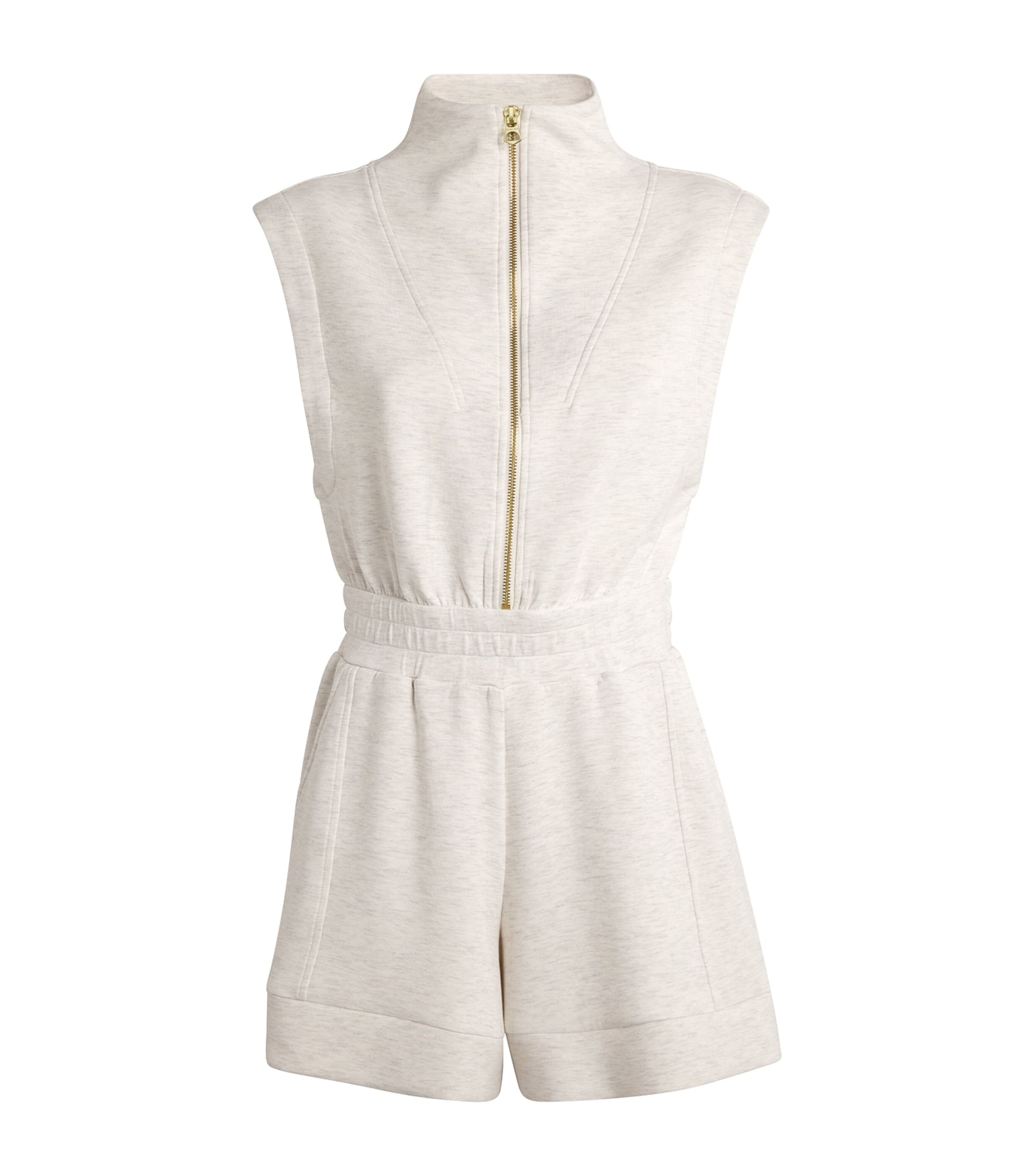 Shop Varley Zip-up Linvale Playsuit In Ivory