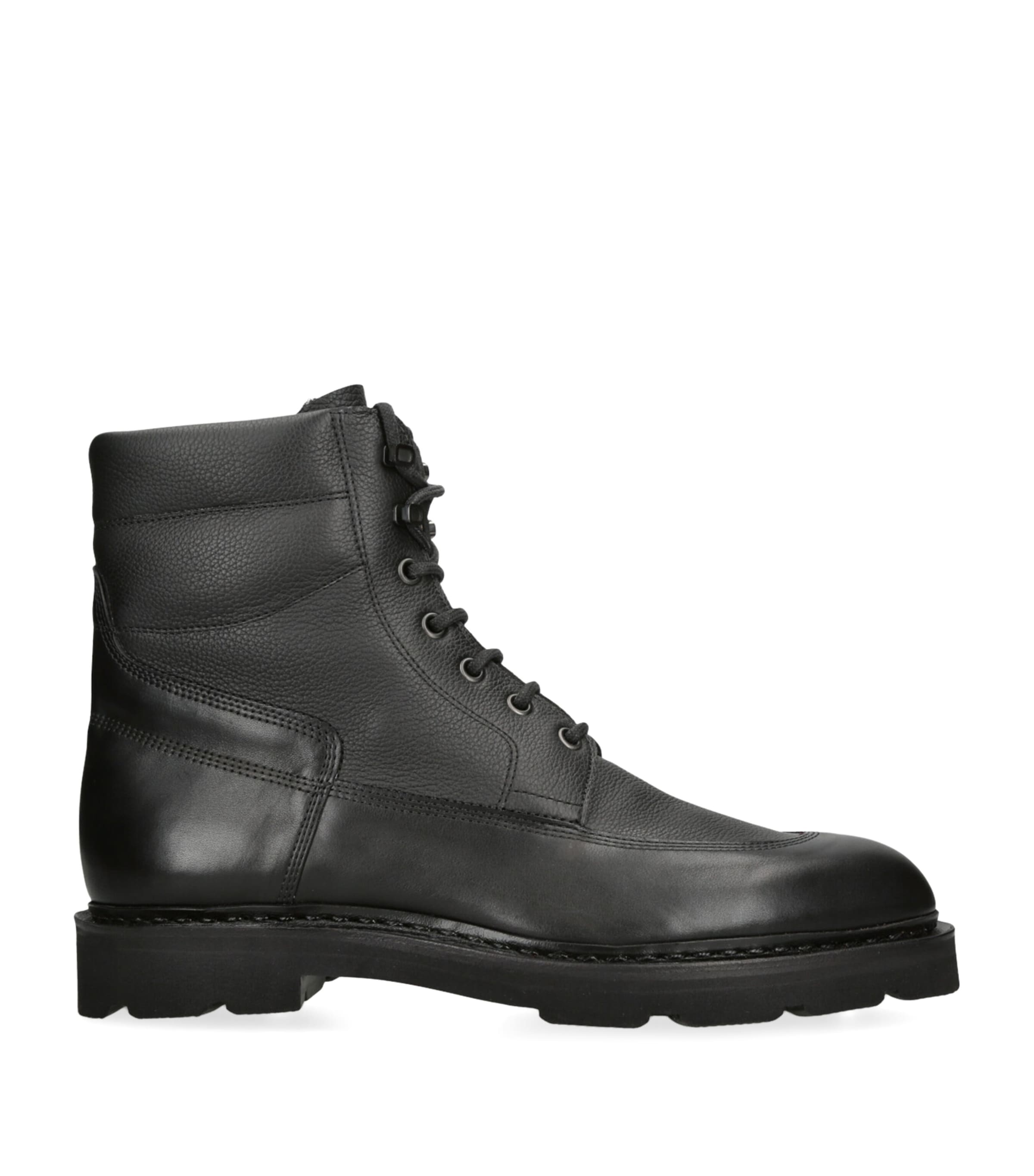 John Lobb Leather Weekend Boots In Black