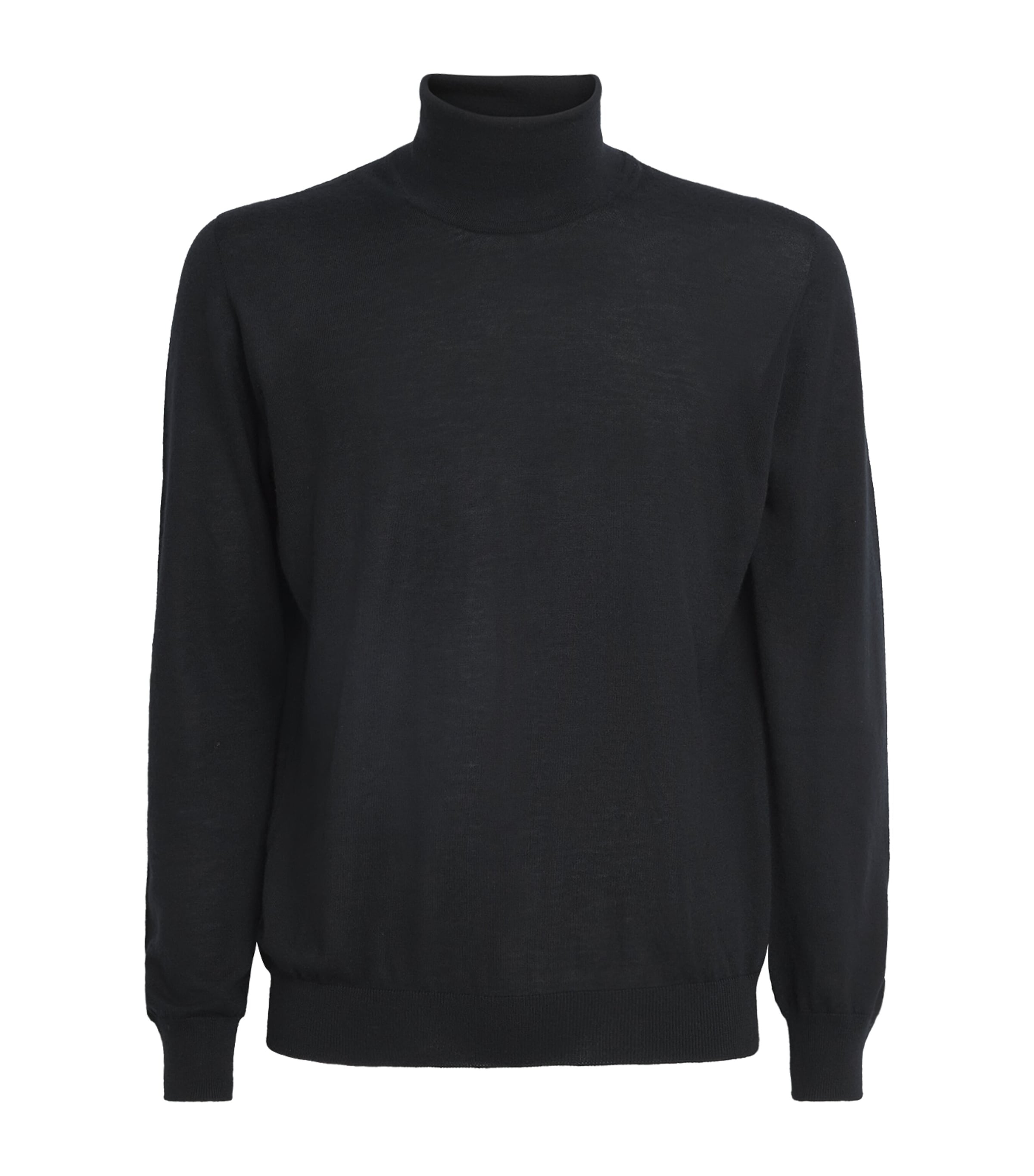 Johnstons Of Elgin Mens Superfine Cashmere Rollneck Sweater Black Image 1