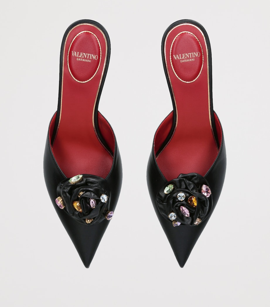 Leather Drip Rose Mules 55 OTHER Image 4