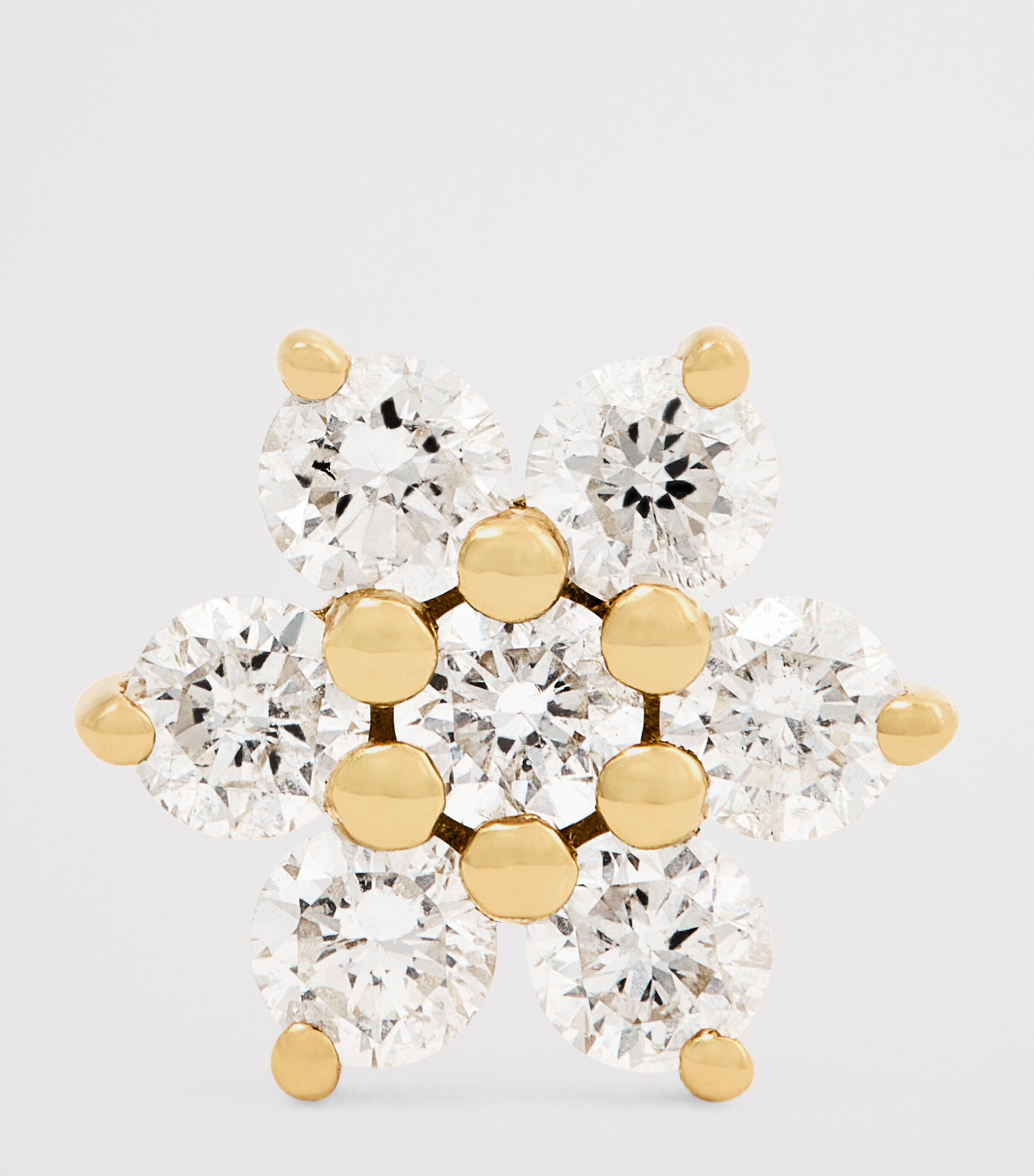 Persée Yellow Gold and Diamond Flower Single Stud Earring Yellow Gold Image 3