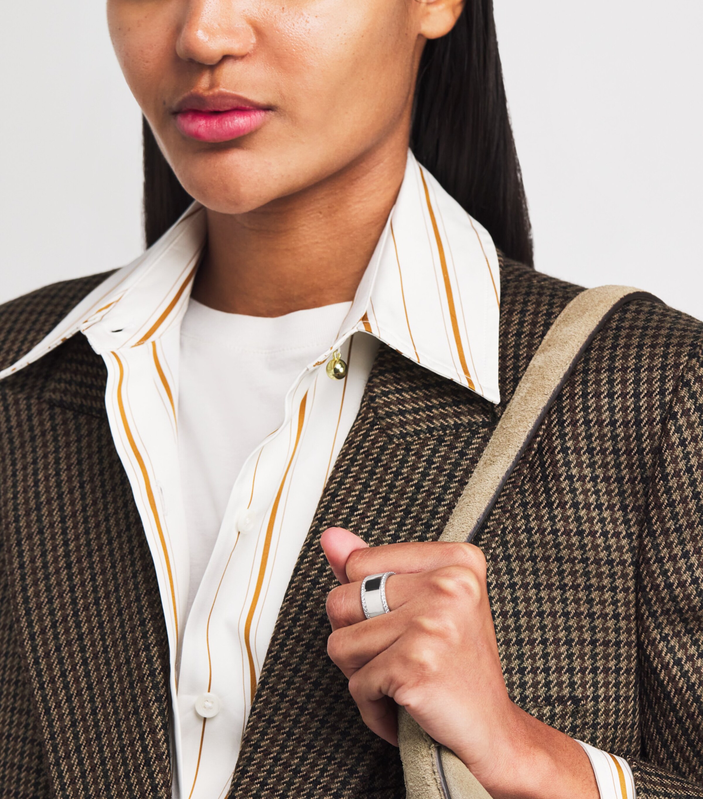 White Gold and Diamond Tech Ring Jackets (Size 7.5) 18K WG/WD Image 2