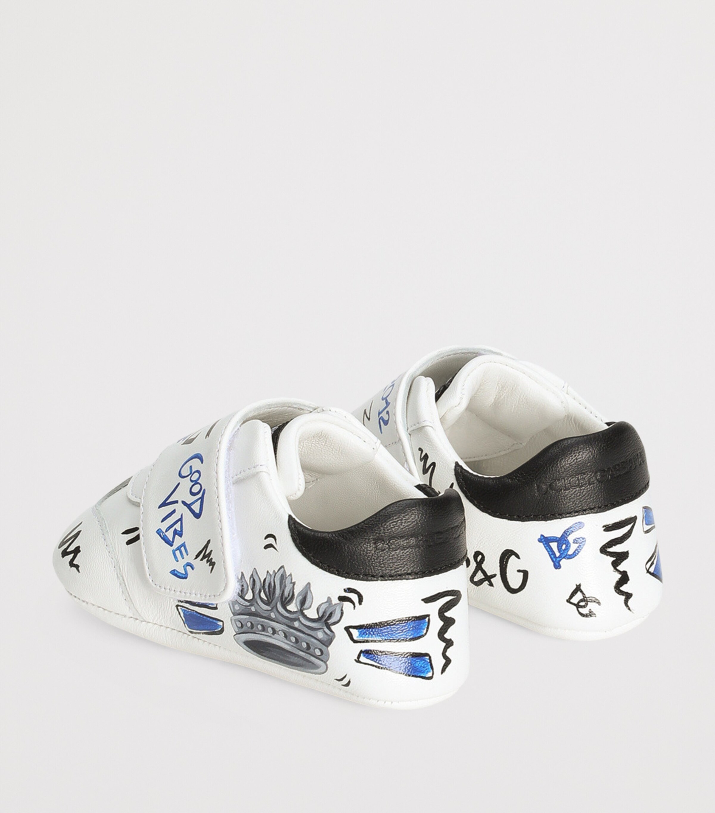 Dolce&Gabbana Kids Lambskin Printed Low-Top Sneakers Scritte.bianco Image 2