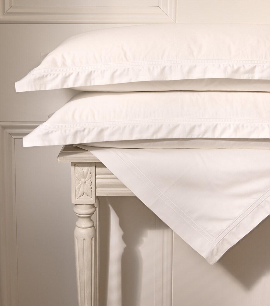 Harrods of London Brompton II Single Flat Sheet (180cm x 260cm) White Image 6