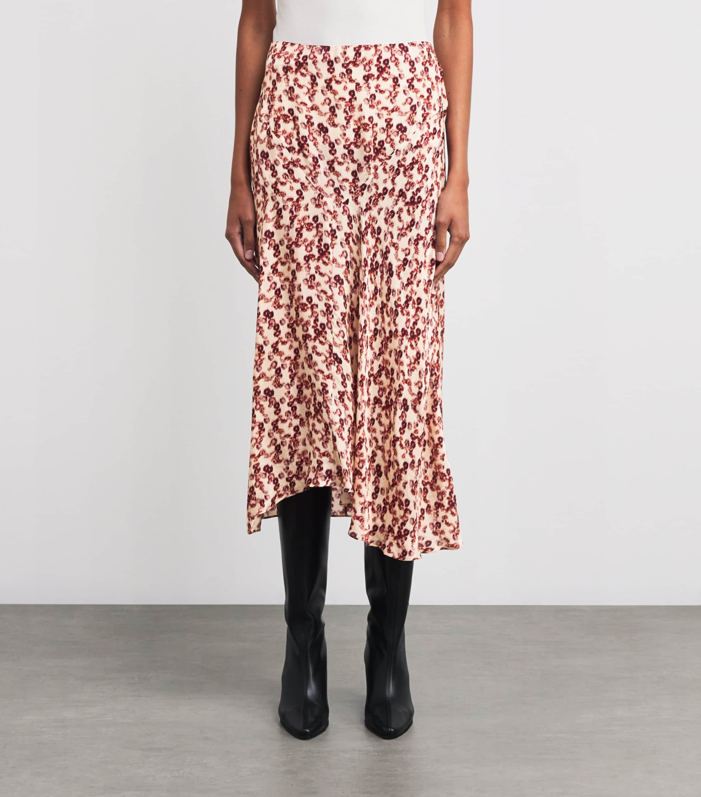 Isabel Marant Red Floral Lisanne Midi Skirt | Harrods US