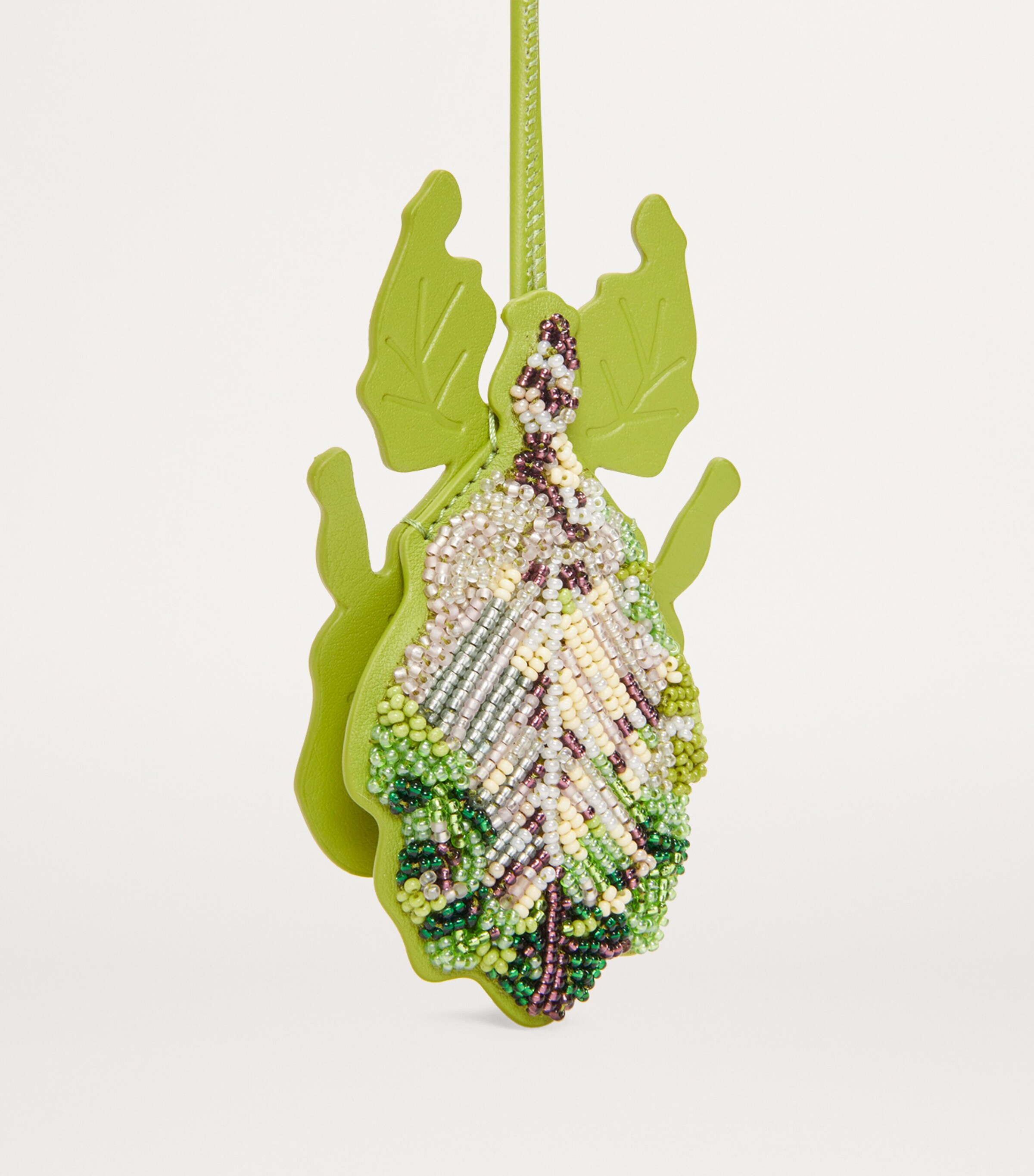 Beaded Leaf Insect Charm MEADOW GREEN Image 2