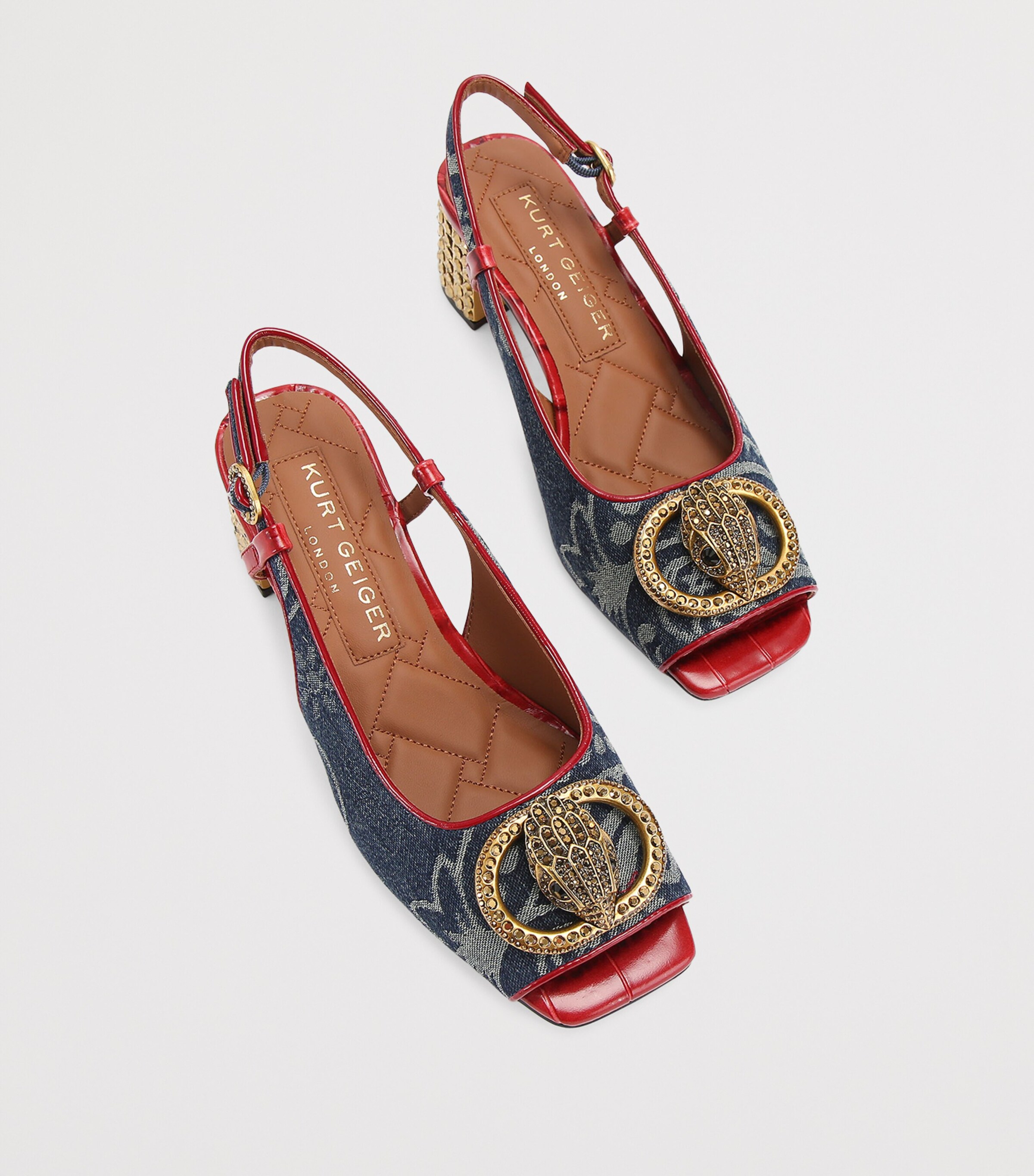 Kurt Geiger London Womens Denim Chelsea Slingback Pumps Denim Image 4