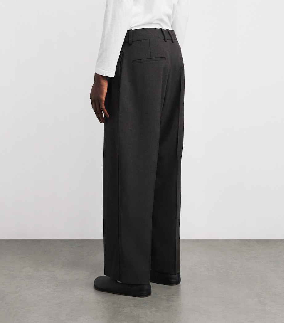 Wool-Blend Ester Straight Trousers KELP Image 4