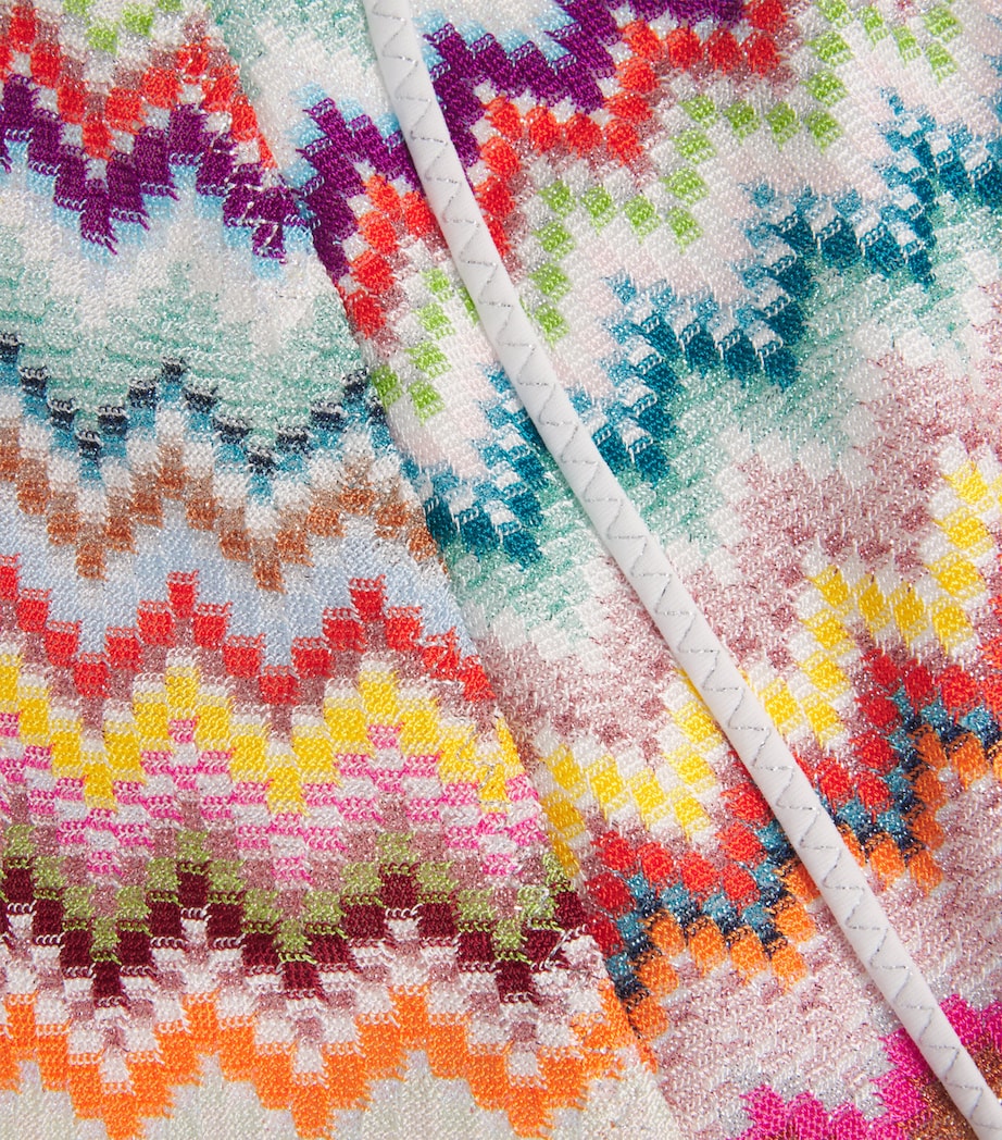 Chevron Knit Zigzag Plunge Swimsuit SM9WVMULTI LIGHT BSE Image 4