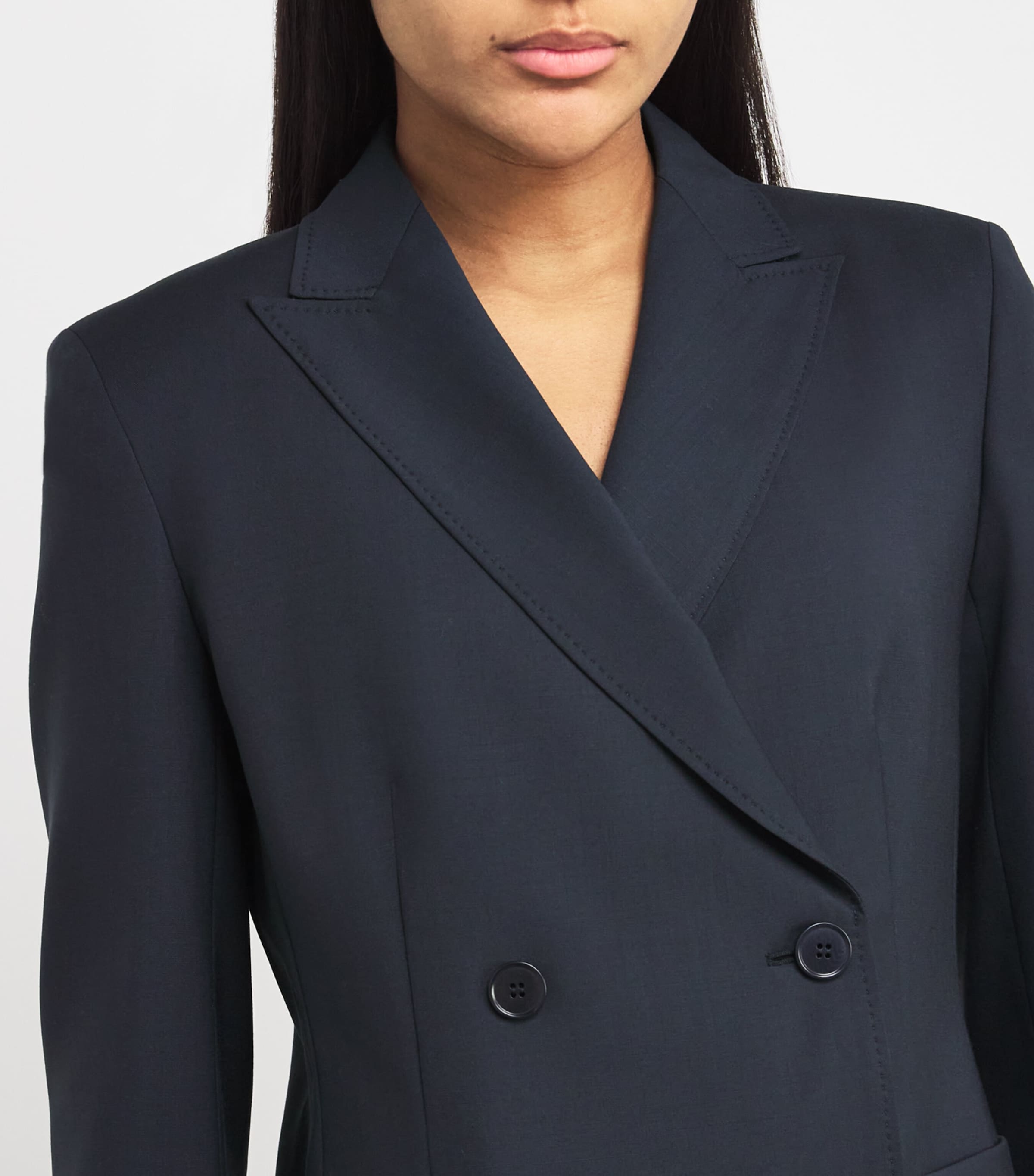 Virgin Wool Double-Breasted Blazer NAVY Image 6