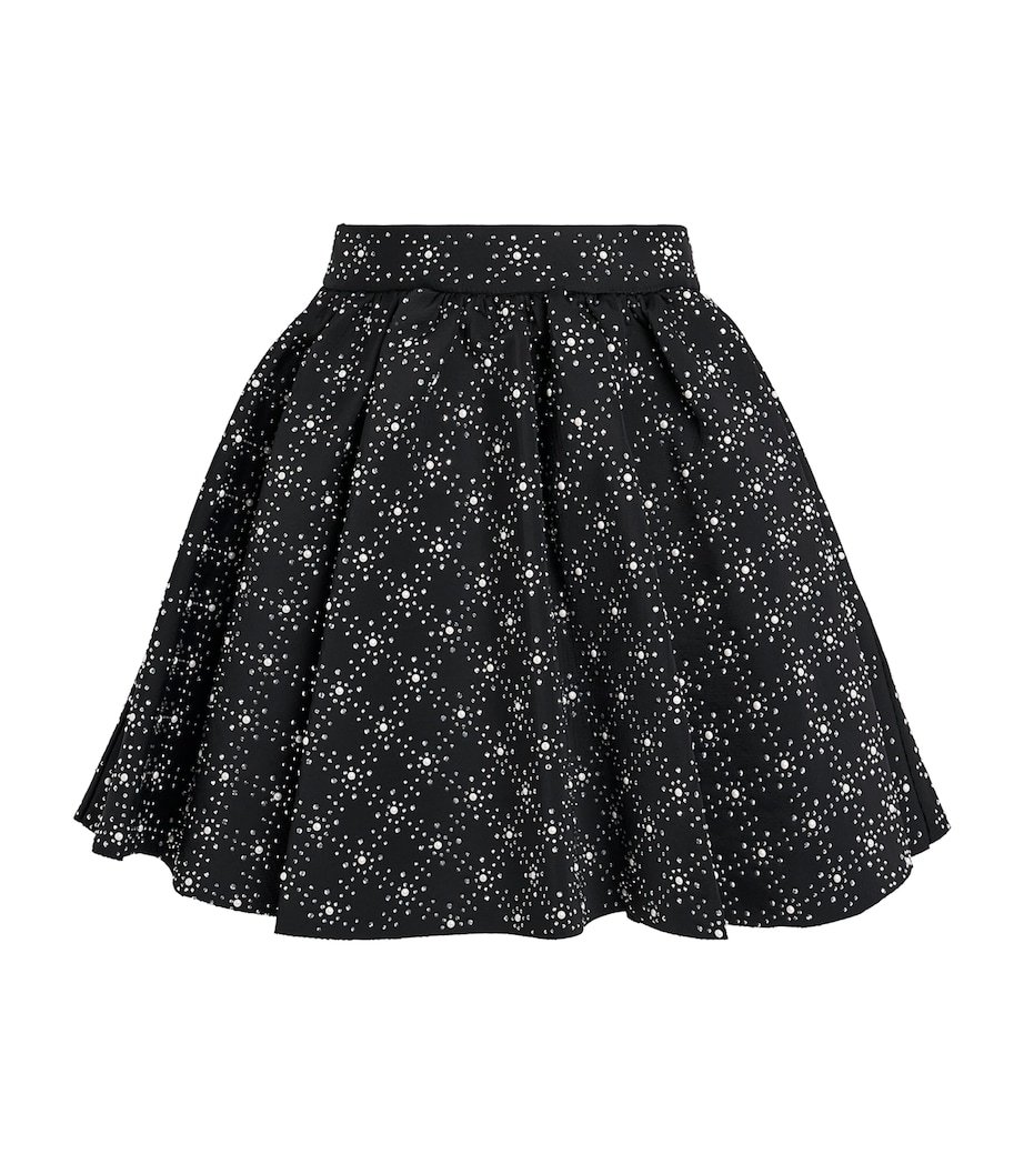 Embellished Mini Skater Skirt BLACK Image 1