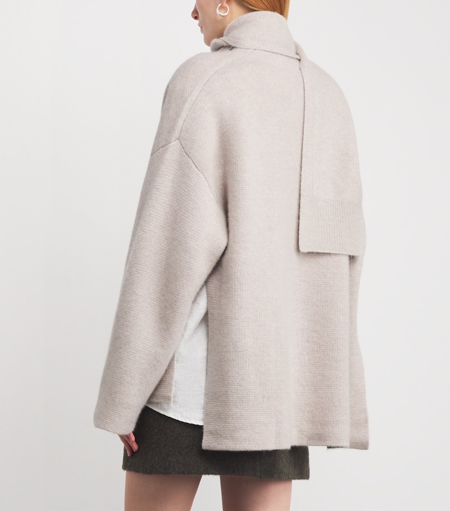 Organic Cashmere Scarf Spain Cardigan LIGHT BEIGE Image 4