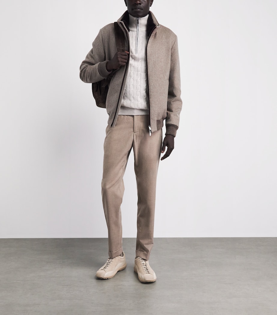 Paul & Shark Mens Cashmere Padded Bomber Jacket Beige Image 2