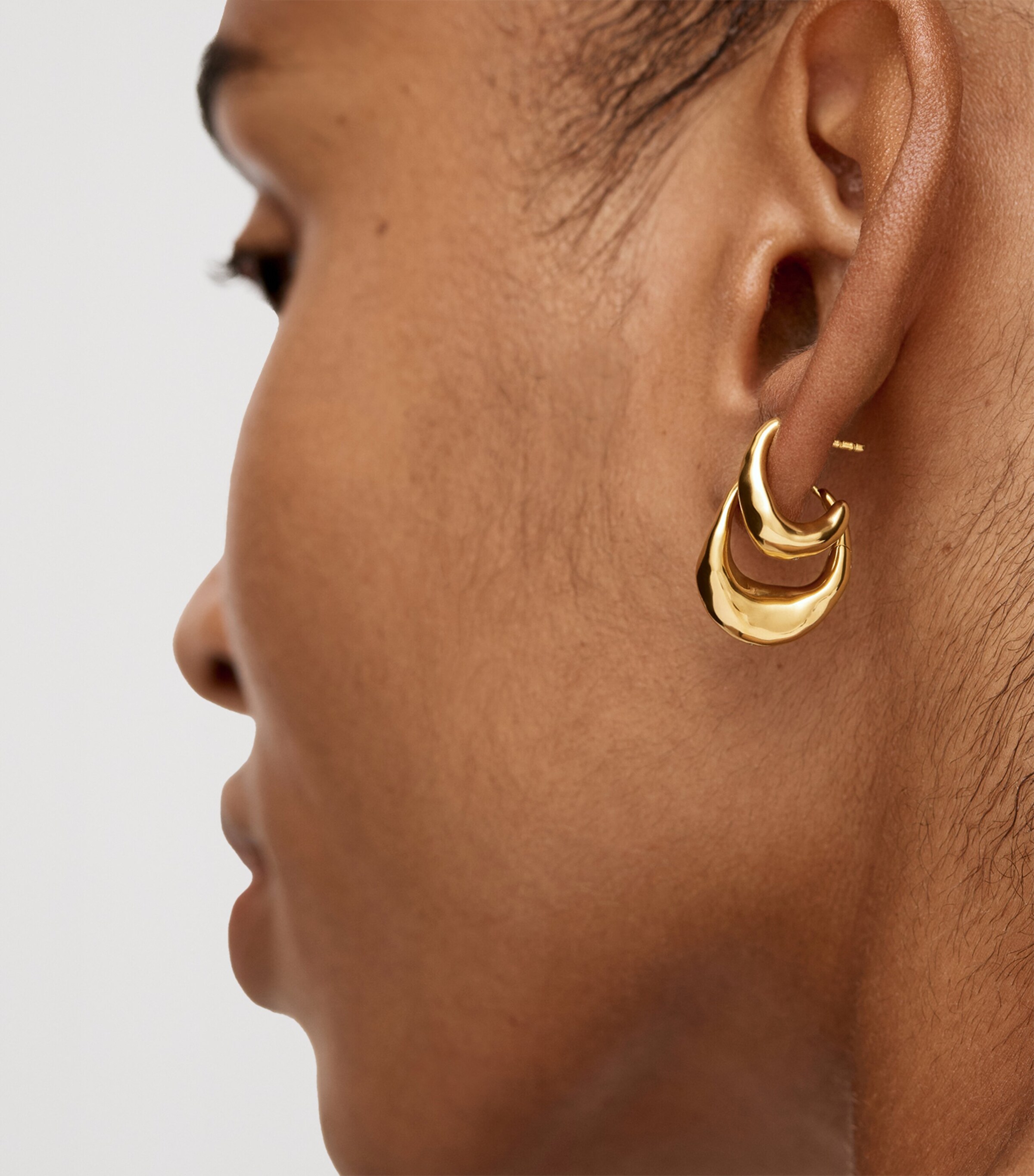 Monica Vinader Gold Vermeil Antica Hoop Earrings Gold Vermeil Image 3